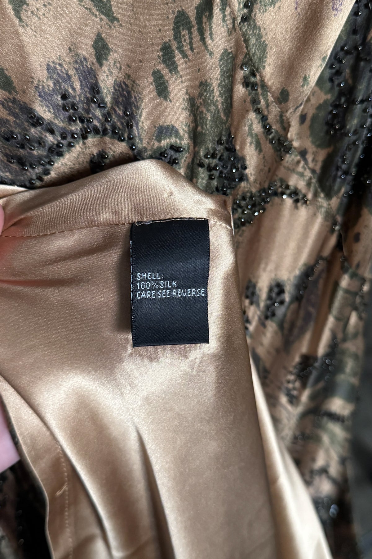 Vintage Silk Beaded Bronze Gown