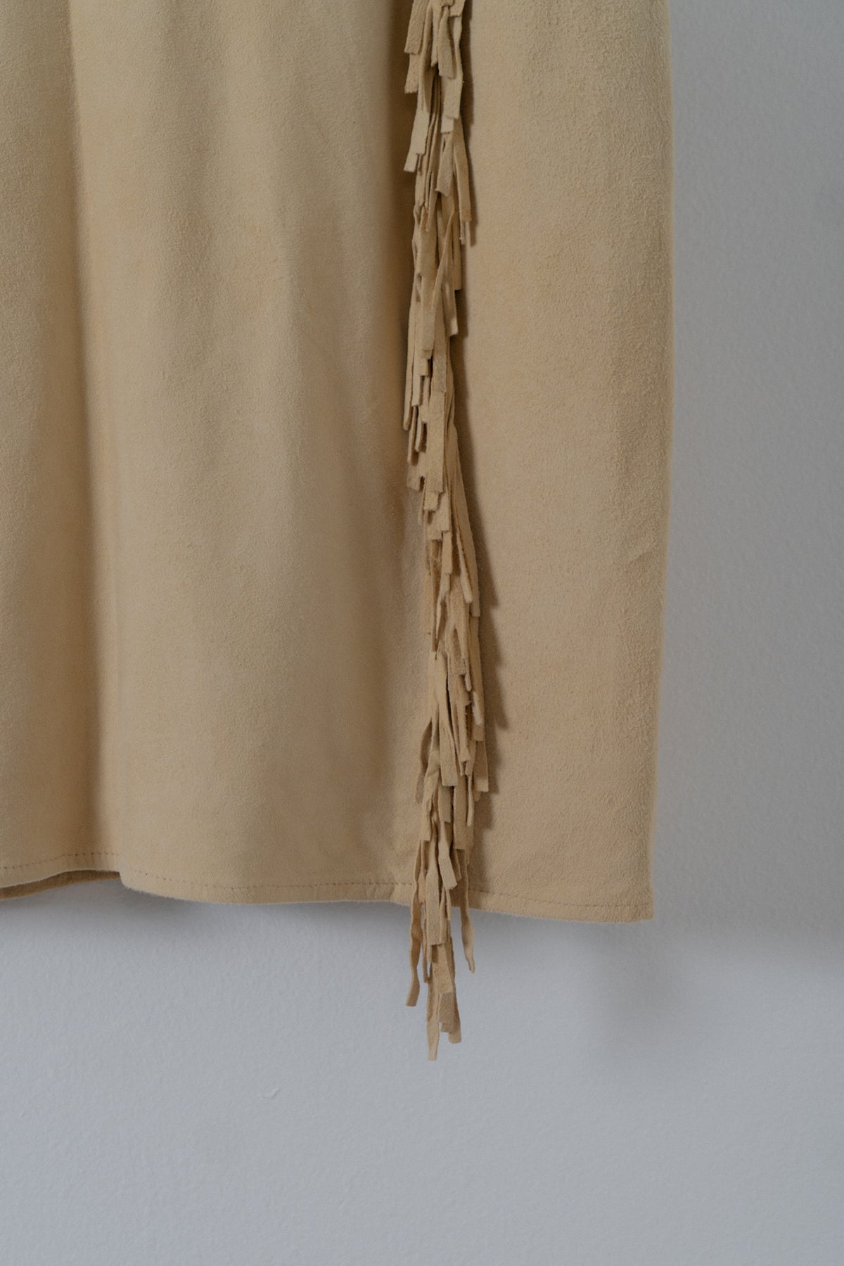 Vintage Lambskin Suede Fringe Waterfall Skirt