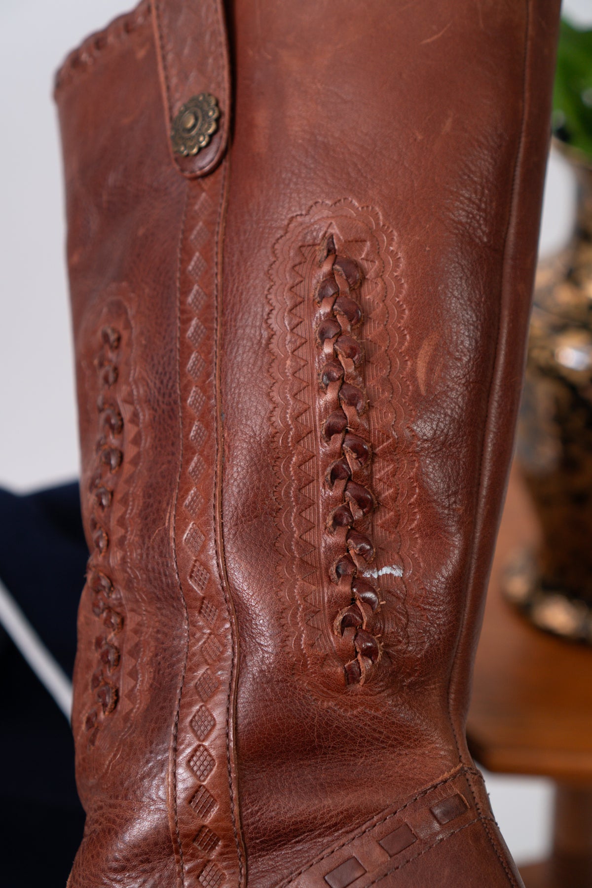 Y2K Leather Square Toe Western Boots
