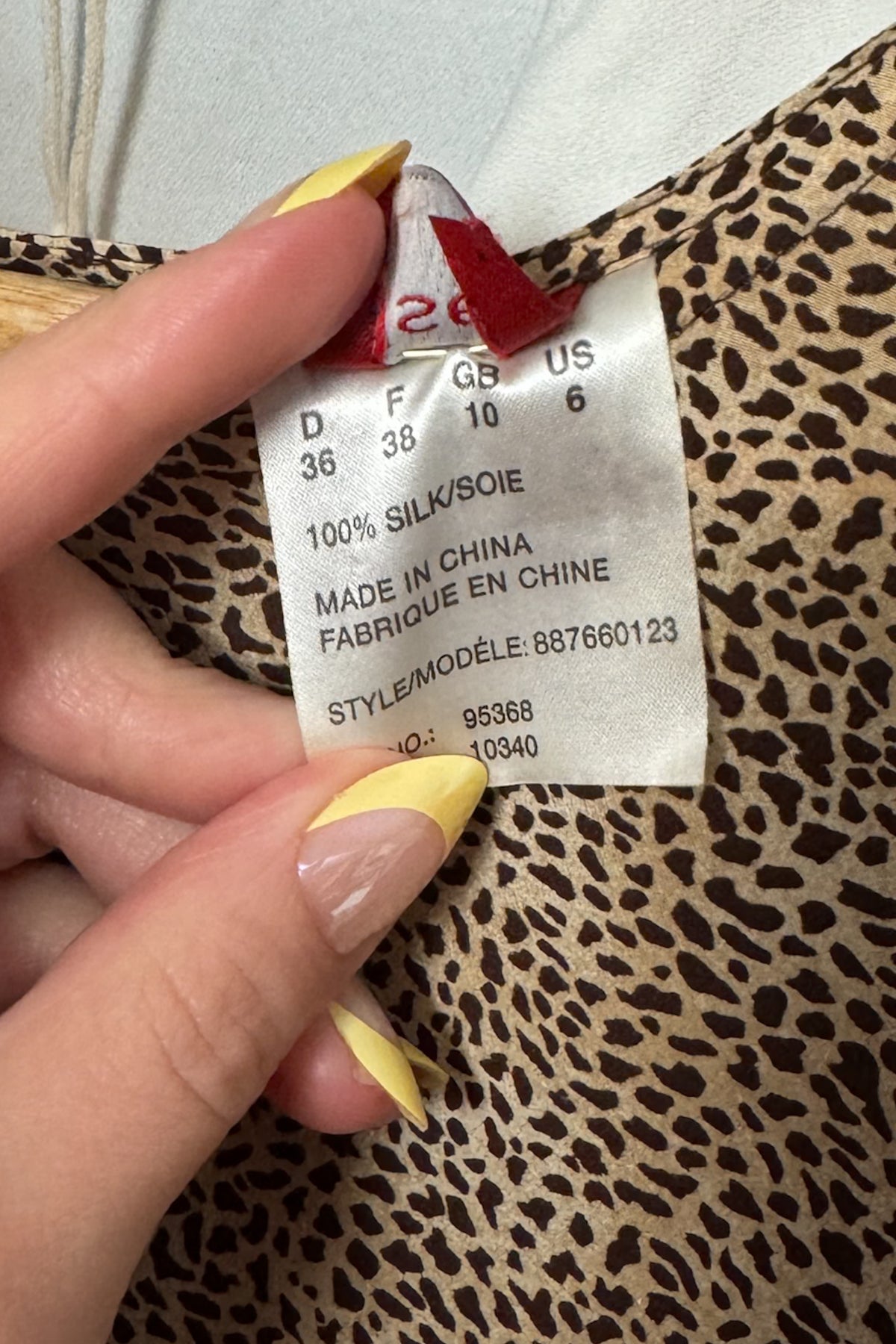Vintage 100% Silk Leopard Midi Dress