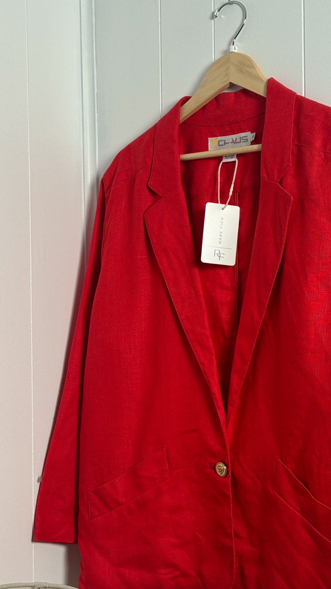 Vintage Red Ramie Blazer