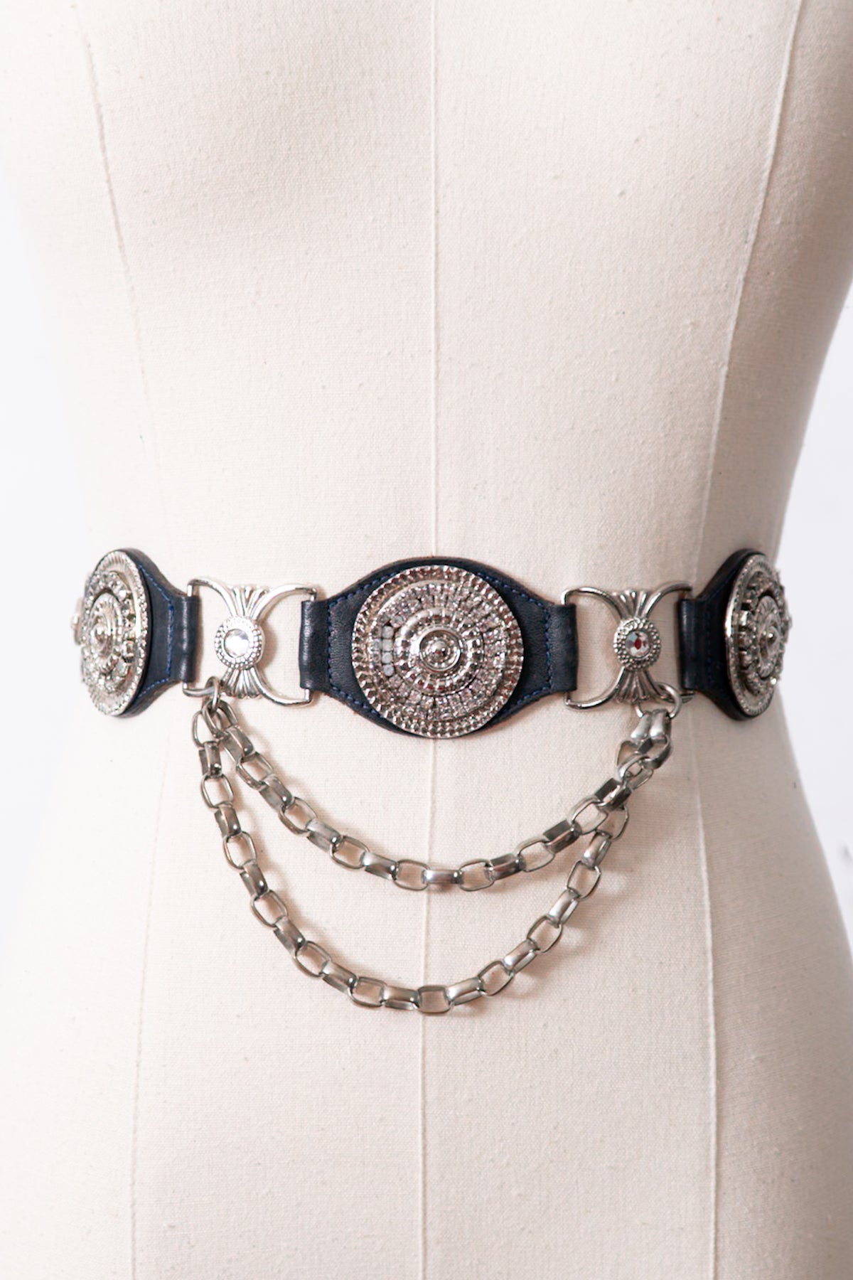 RARE Vintage Leather Western Chain Belt