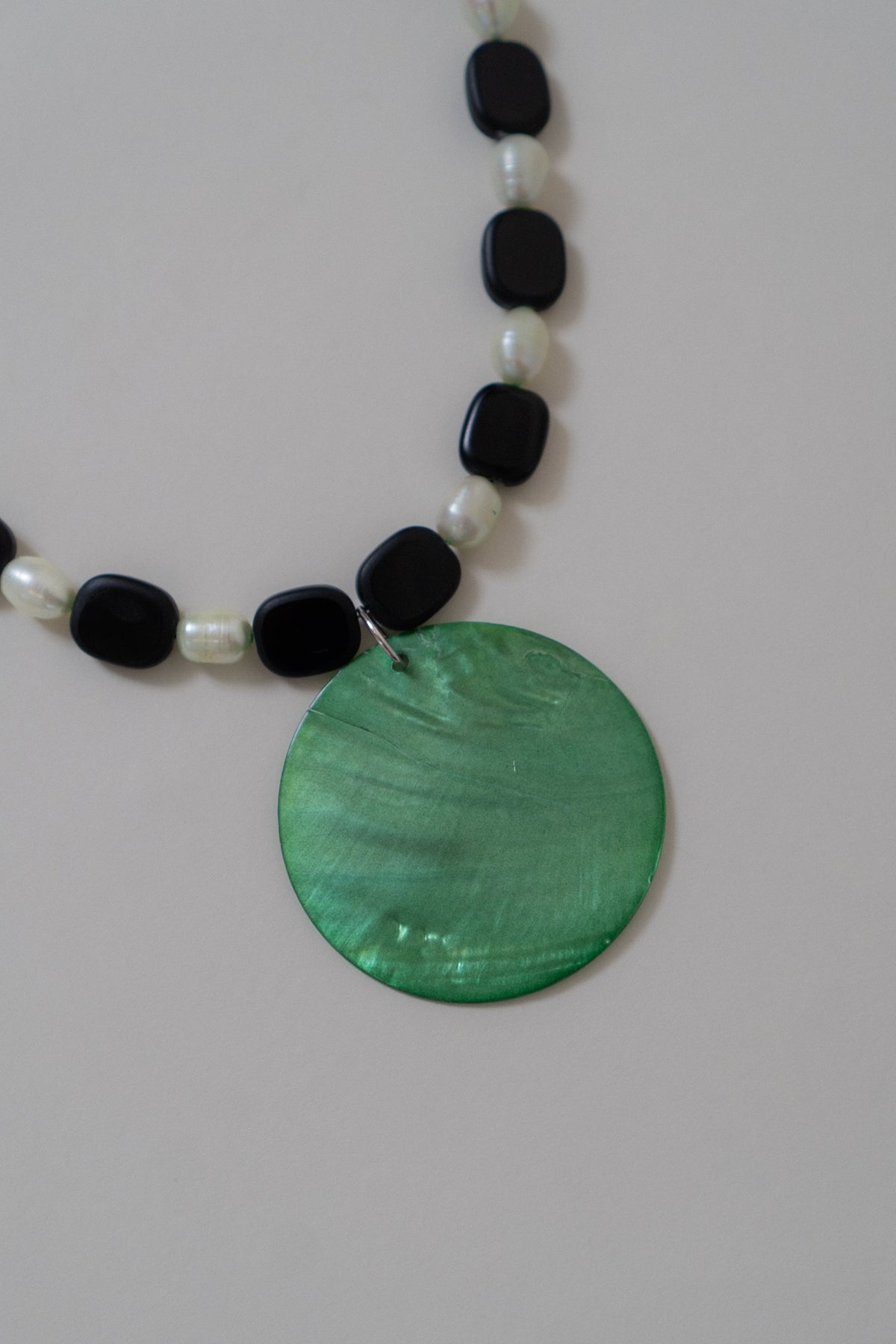 Genuine Pearl & Black Glass Beaded Necklace