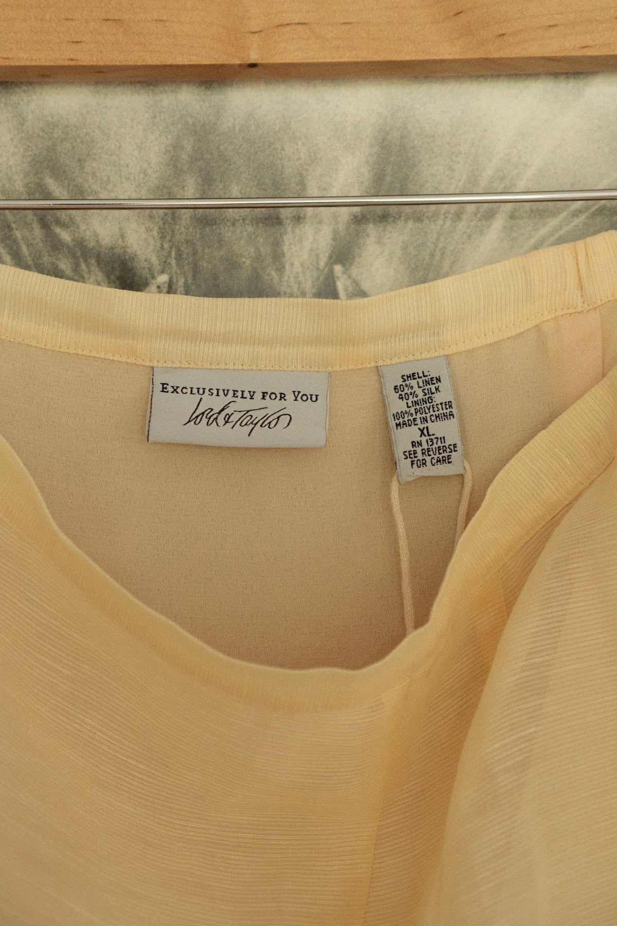 Vintage Butter Yellow Linen Silk Blend Maxi Skirt
