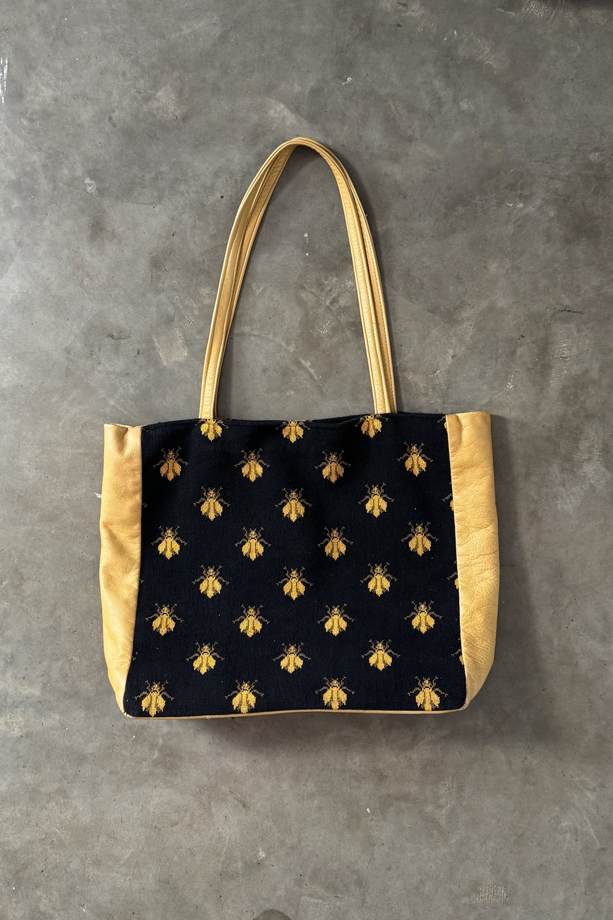 Honey Bee Tapestry Genuine Leather Oversized