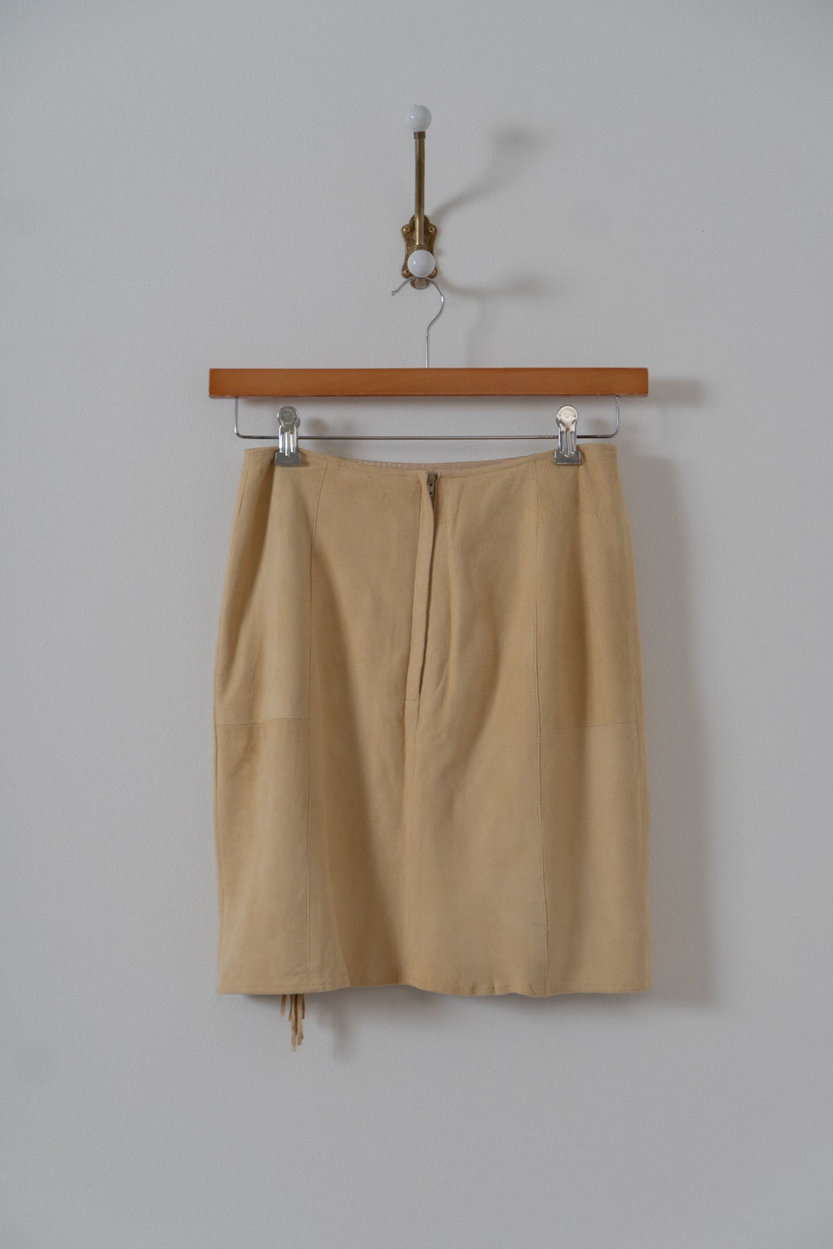 Vintage Lambskin Suede Fringe Waterfall Skirt
