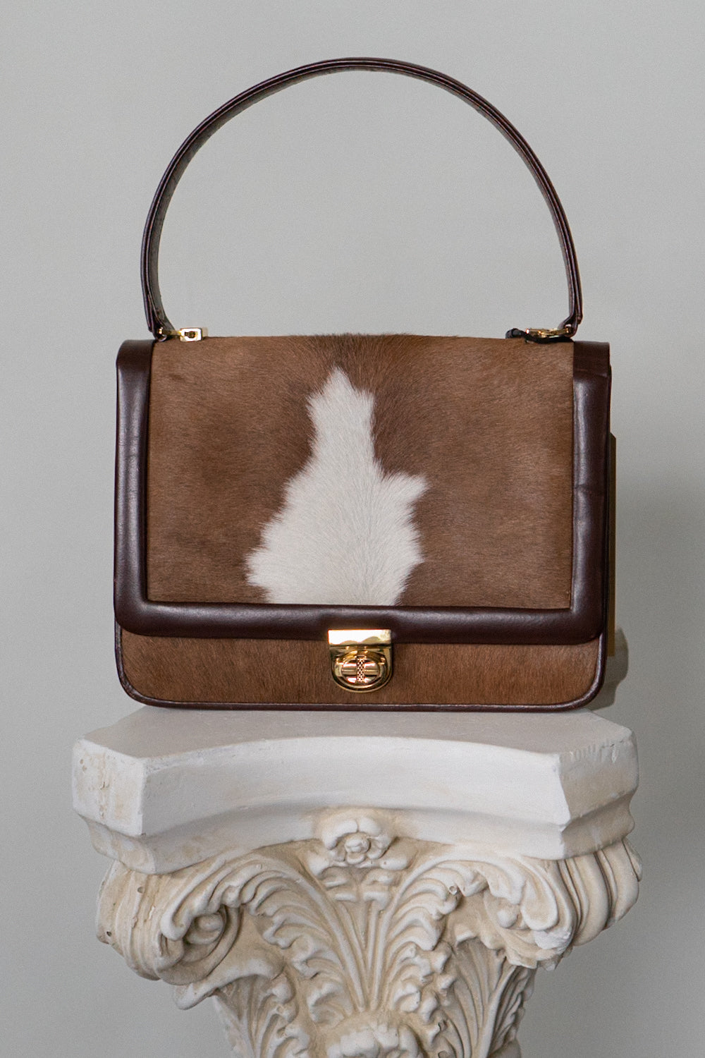 Vintage Calf Hair Tan Handbag