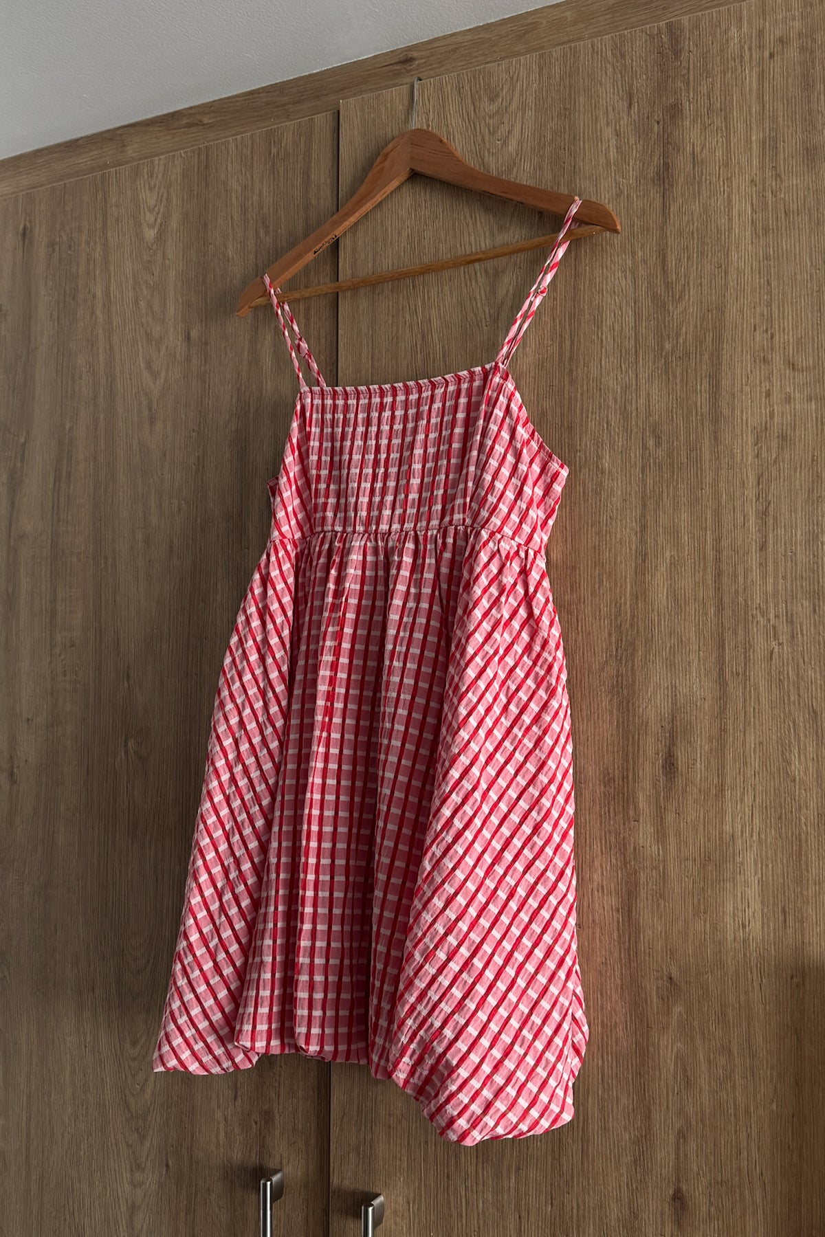Red Gingham Bubble Hem Dress