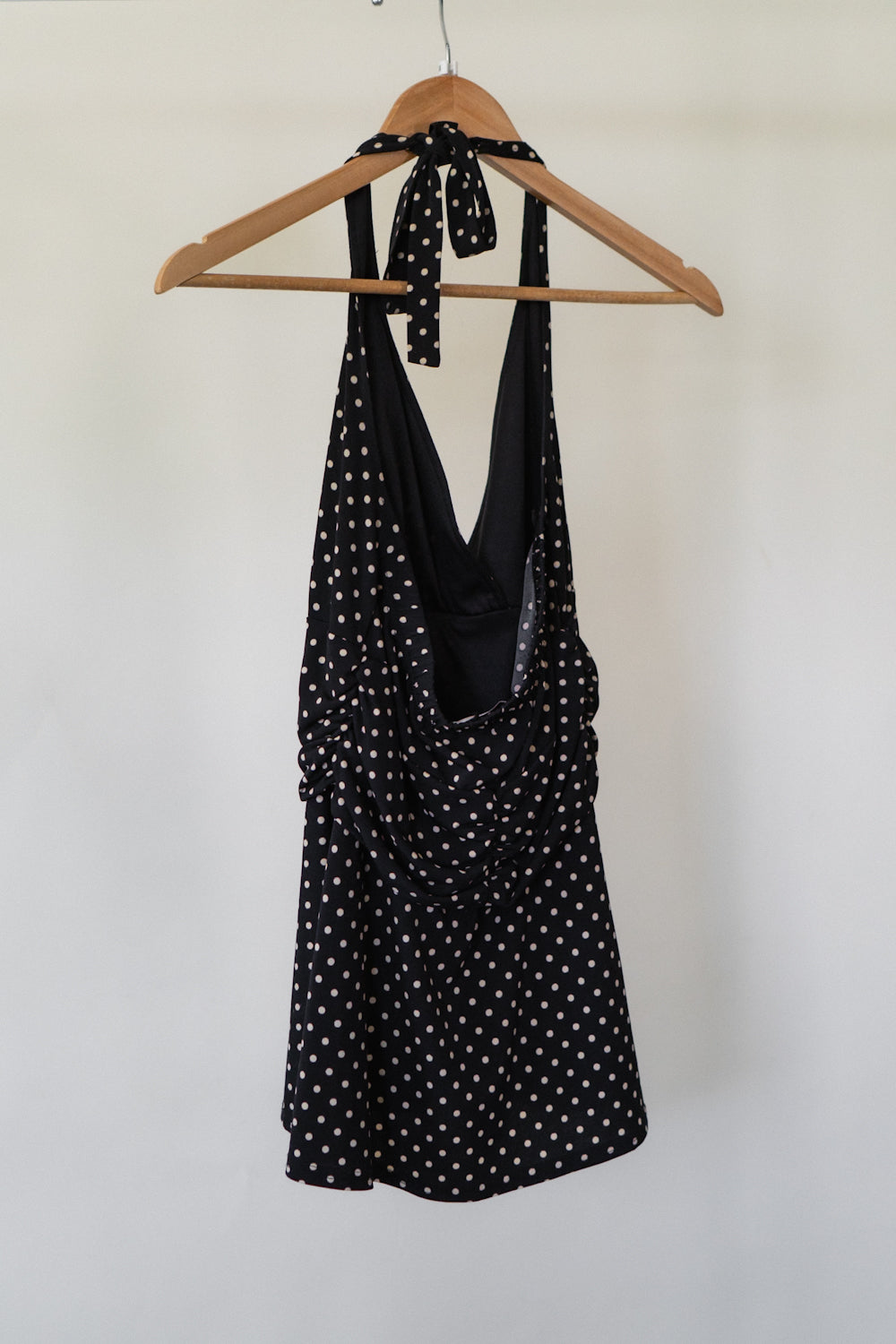 Vintage Black Polka Dot Halter Top