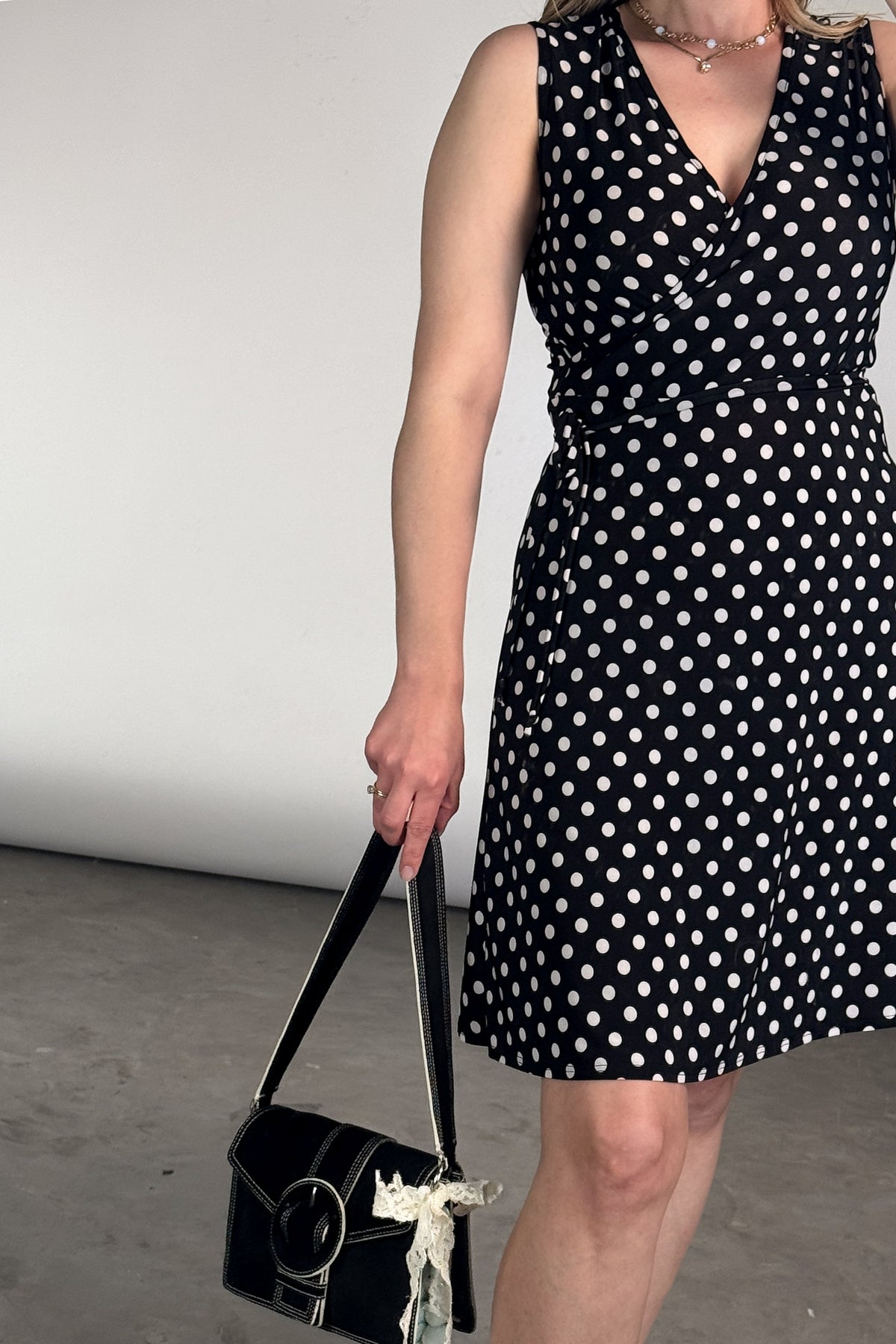 VTG Jersey Knit Polka Dot Dress