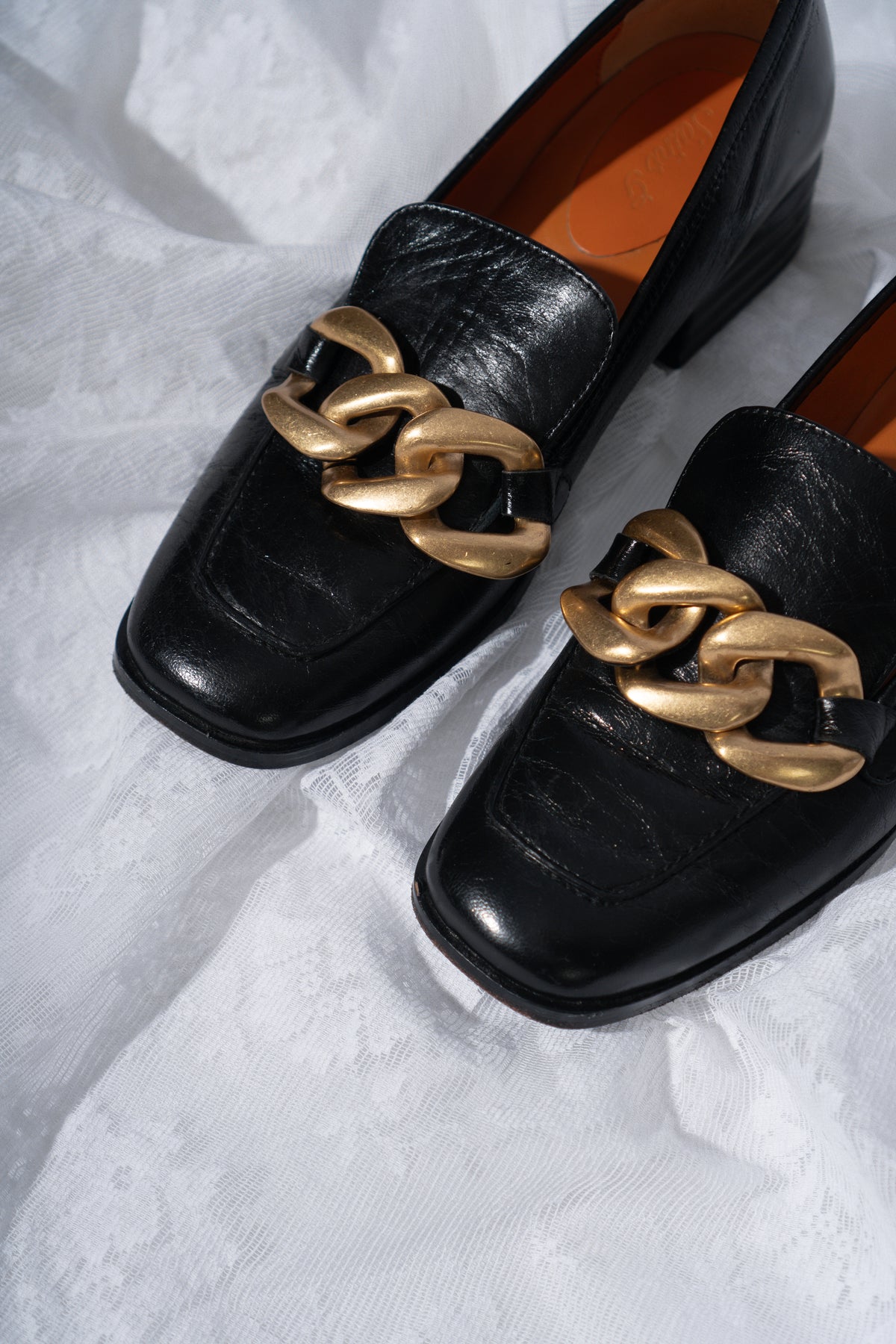 Chunky Gold Chain Loafers