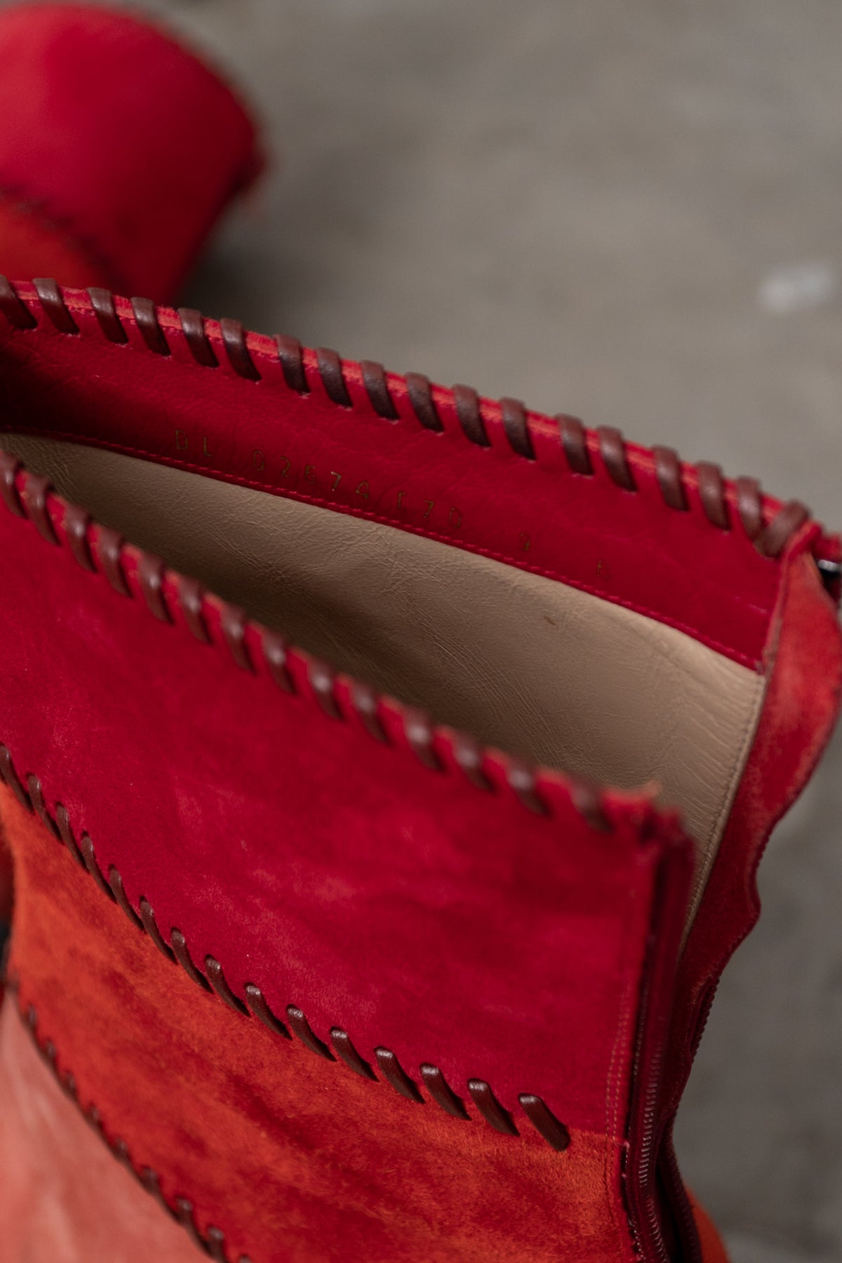 SALVATORE FERRAGAMO Suede Stitch Patchwork Boots