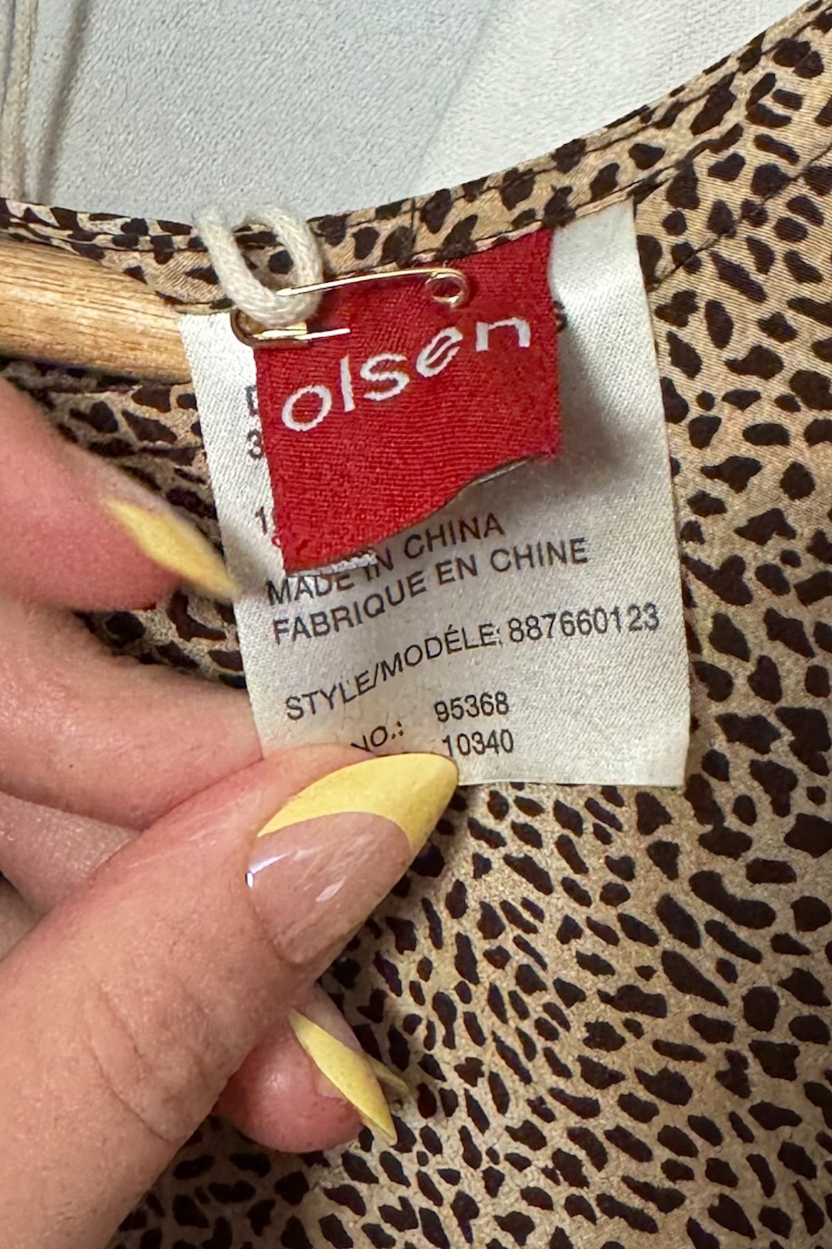 Vintage 100% Silk Leopard Midi Dress