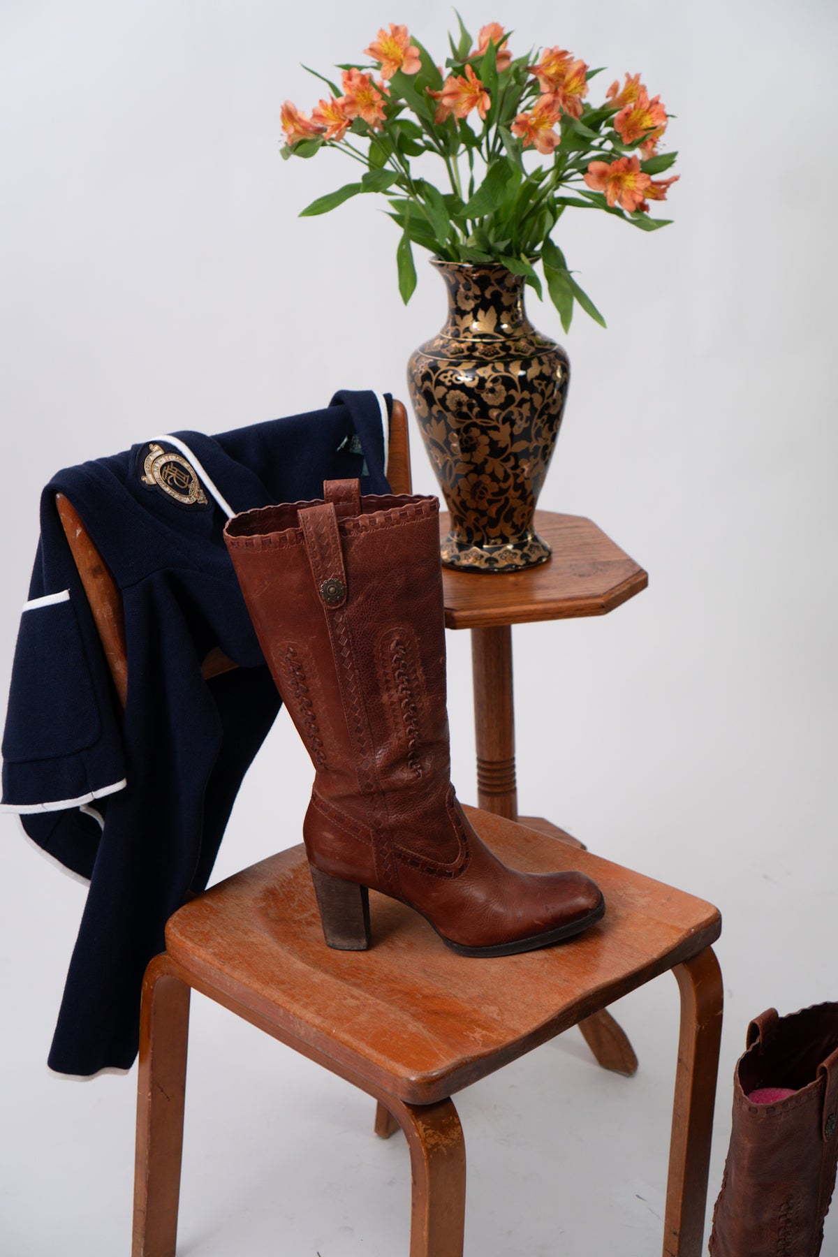 Y2K Leather Square Toe Western Boots