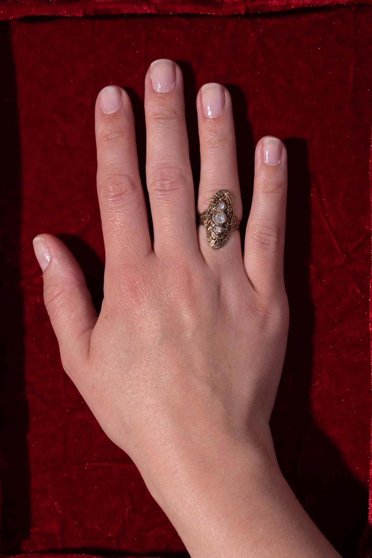 Vintage Gold Tone Trio Ring