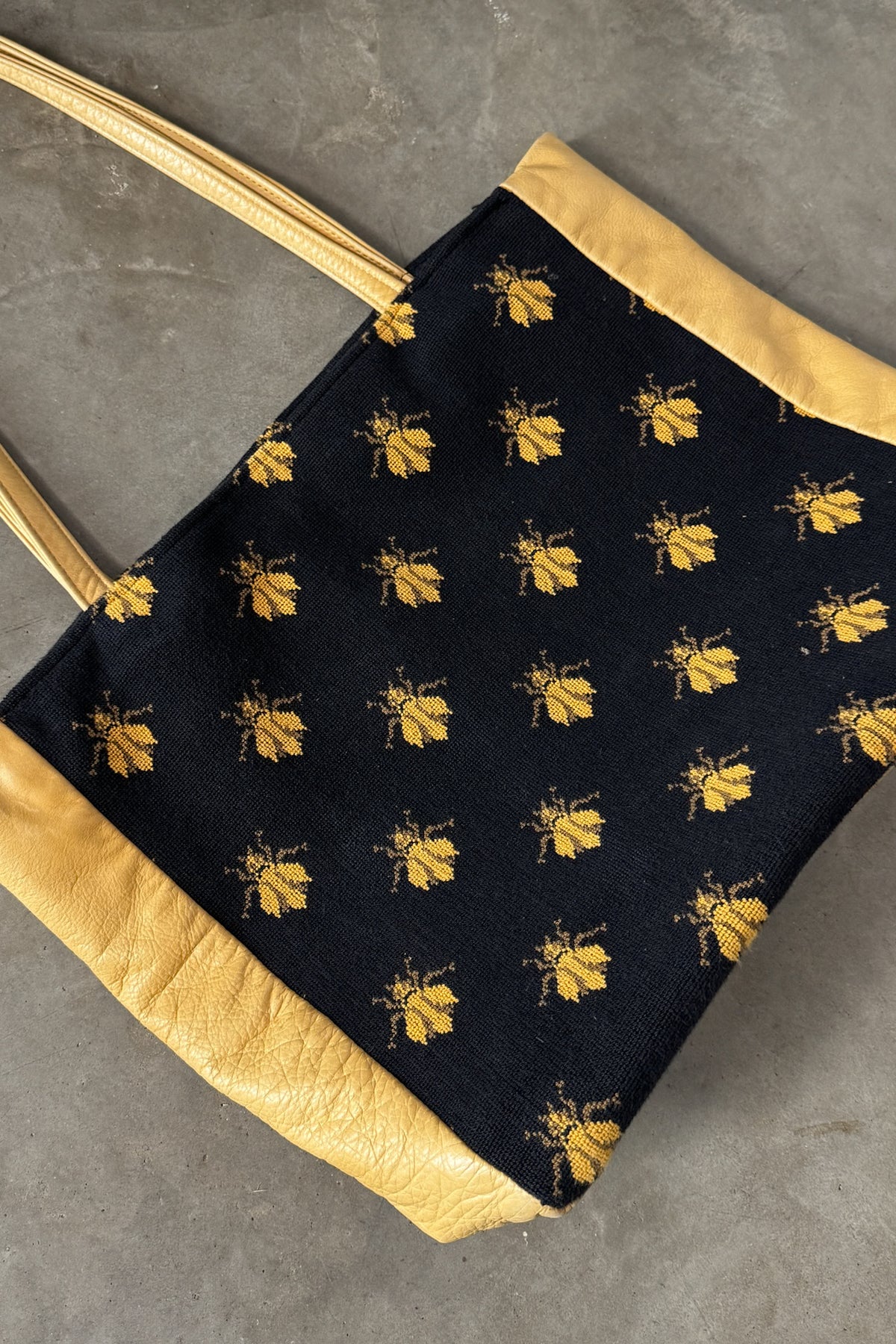 Honey Bee Tapestry Genuine Leather Oversized