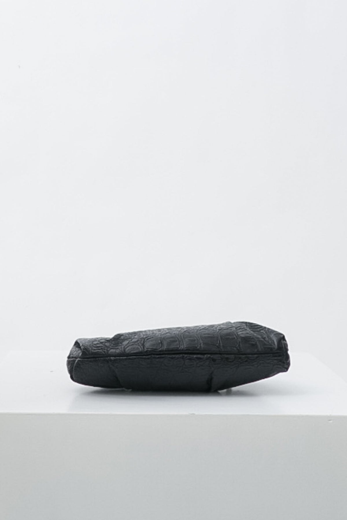 Black Croc Embossed Clutch