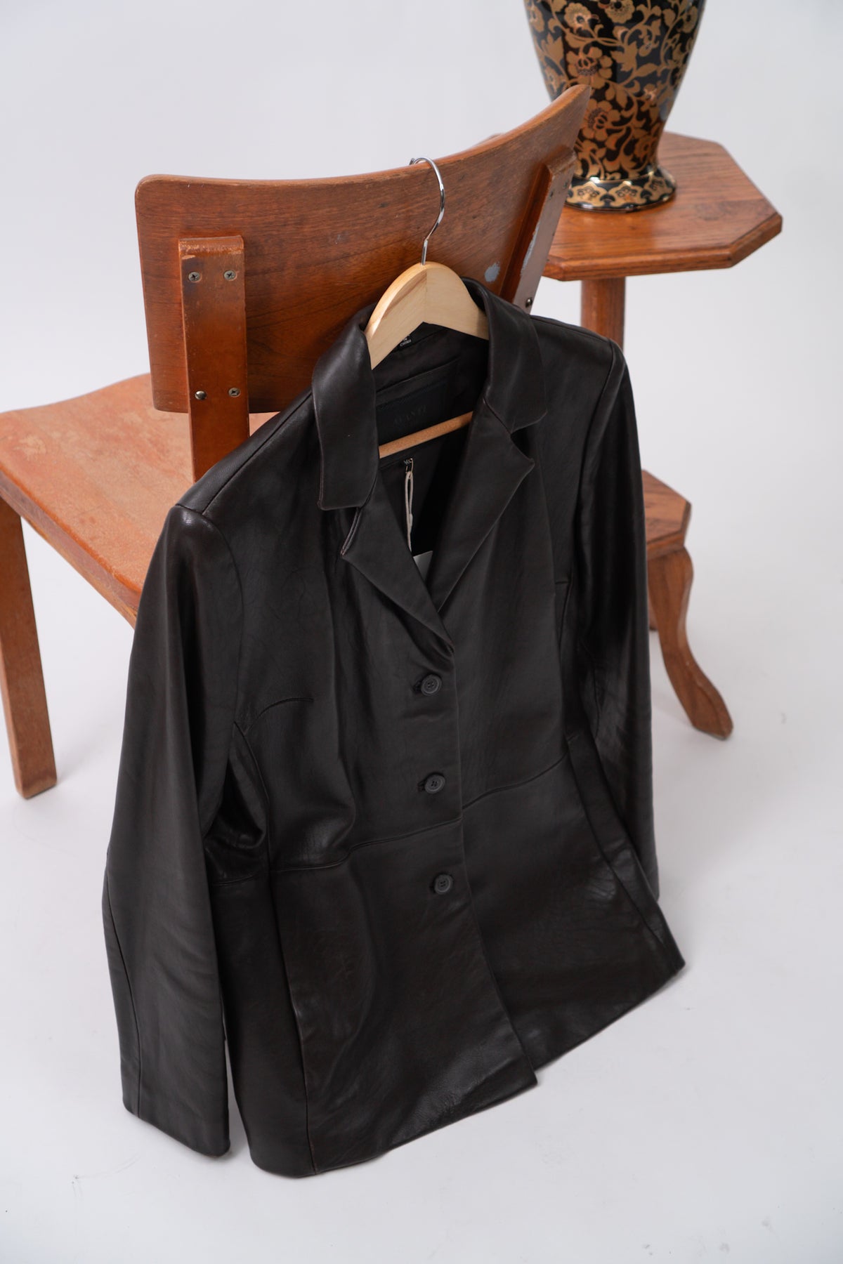 Vintage Brown Supple Leather Blazer Jacket