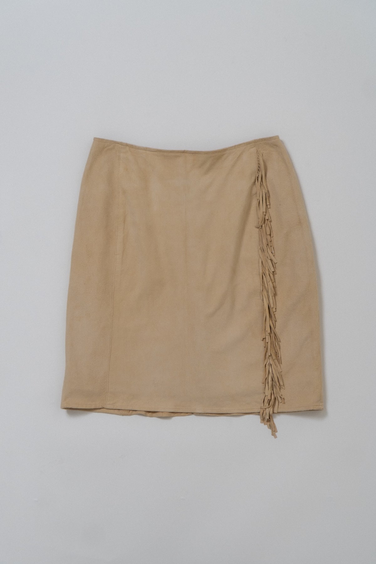 Vintage Lambskin Suede Fringe Waterfall Skirt