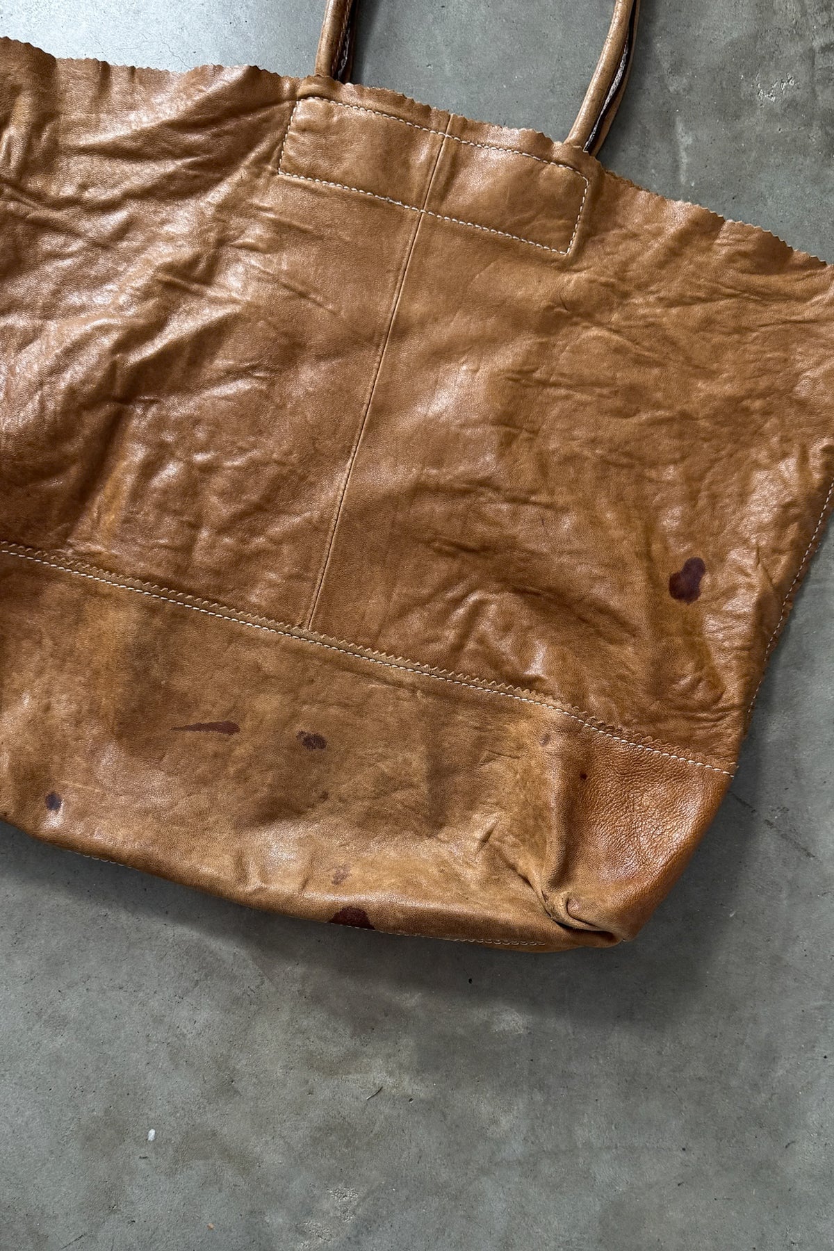100% Leather Perfect Patina Tote Bag