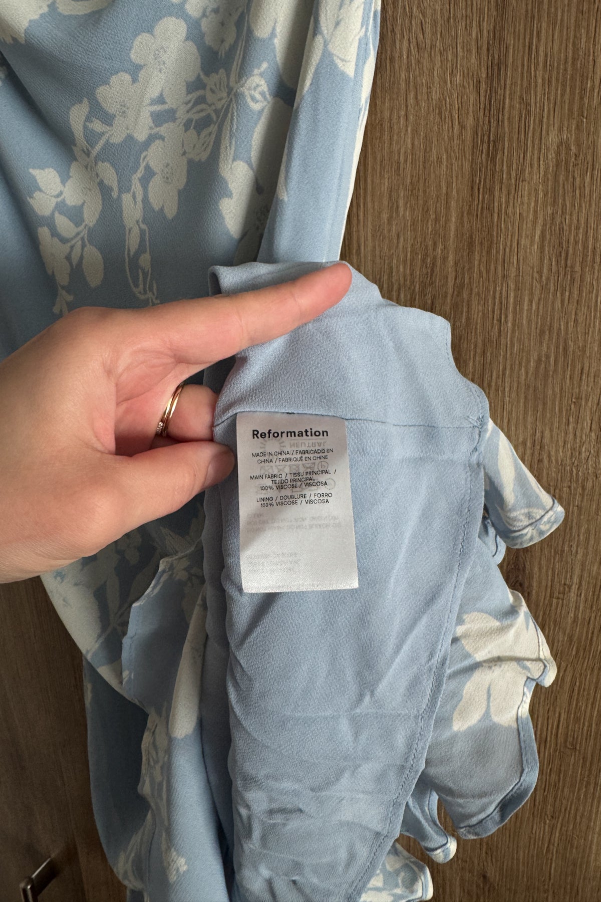 REFORMATION Blue Floral Mini Dress