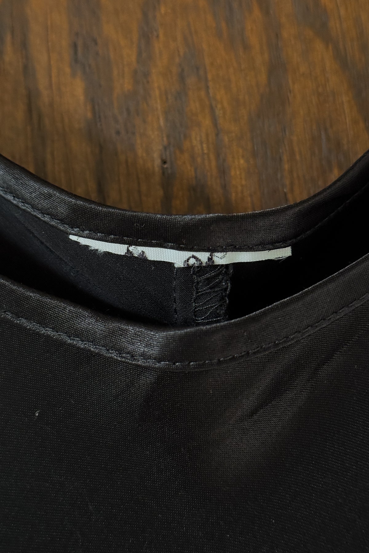 Vintage Black Satin Maxi Slip Dress
