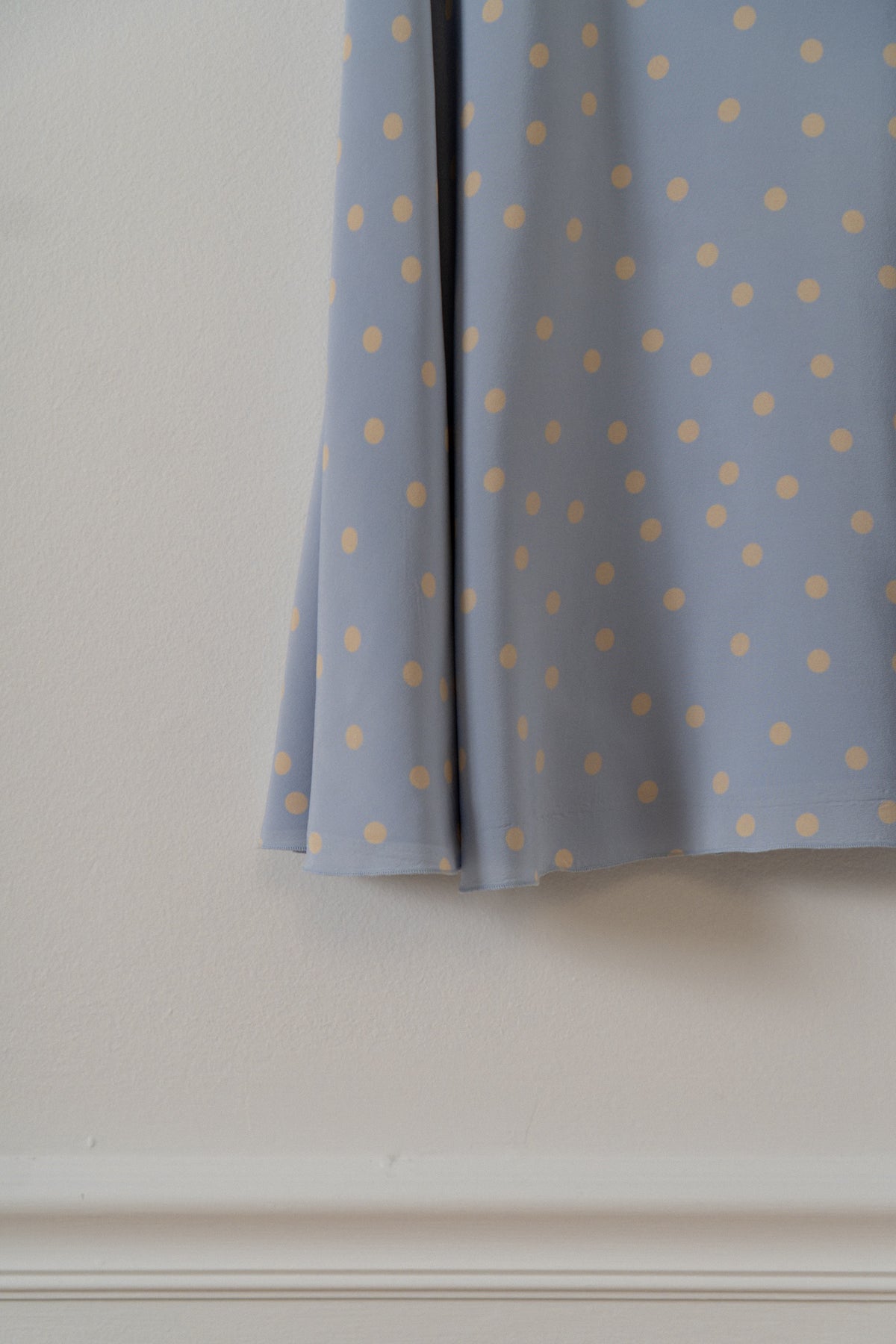 Vintage 100% Silk Periwinkle Polka Dot Skirt