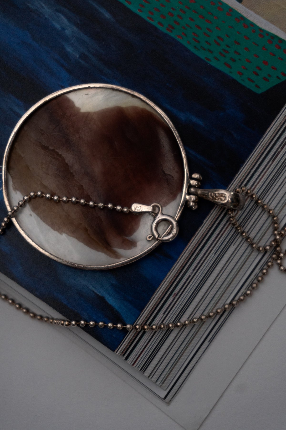 Vintage Mother-Of-Pearl Spiral Necklace