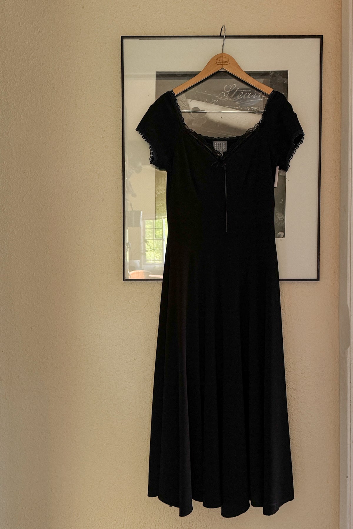 Vintage Lace & Ribbon Trim Midi Dress
