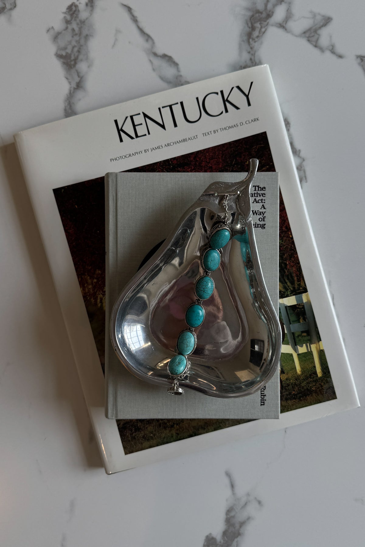 Turquoise & Silver-Tone Bracelet