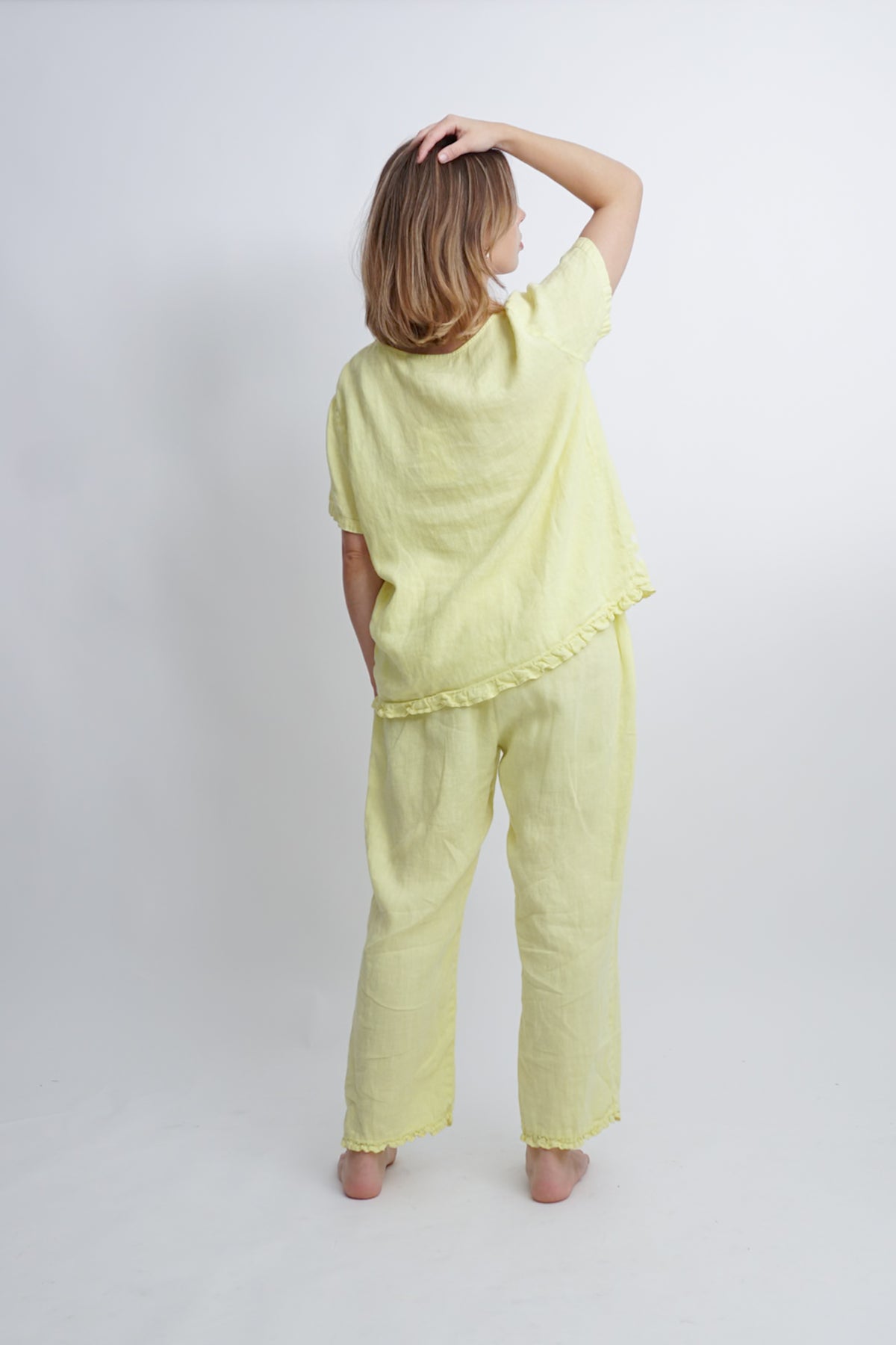Vintage Lemon Yellow Linen Set