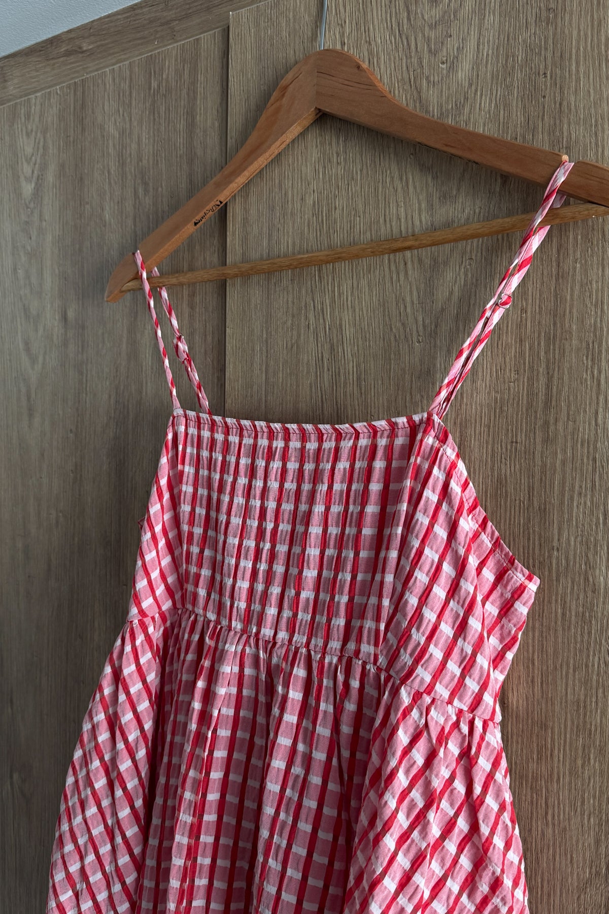Red Gingham Bubble Hem Dress