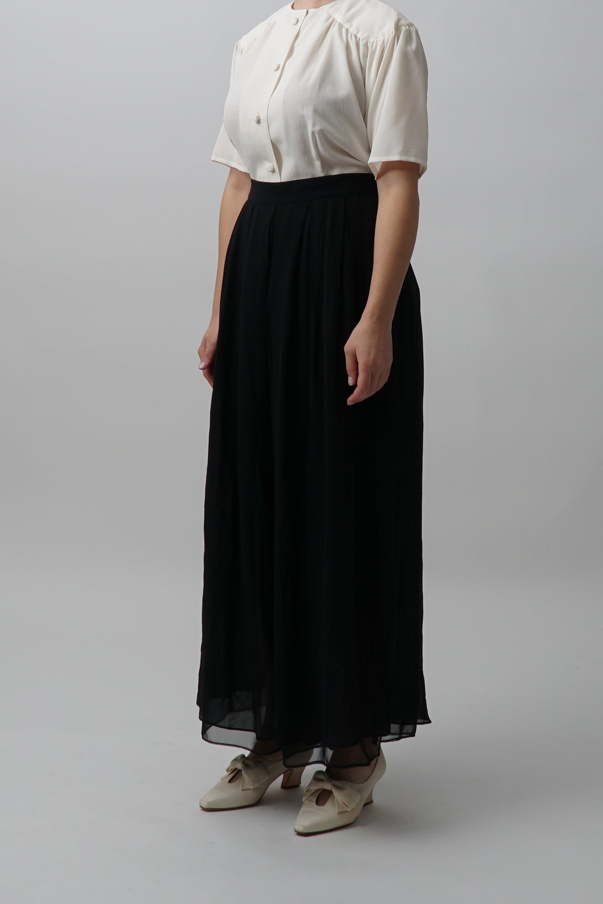 Vintage 100% Silk Wide Leg Pants