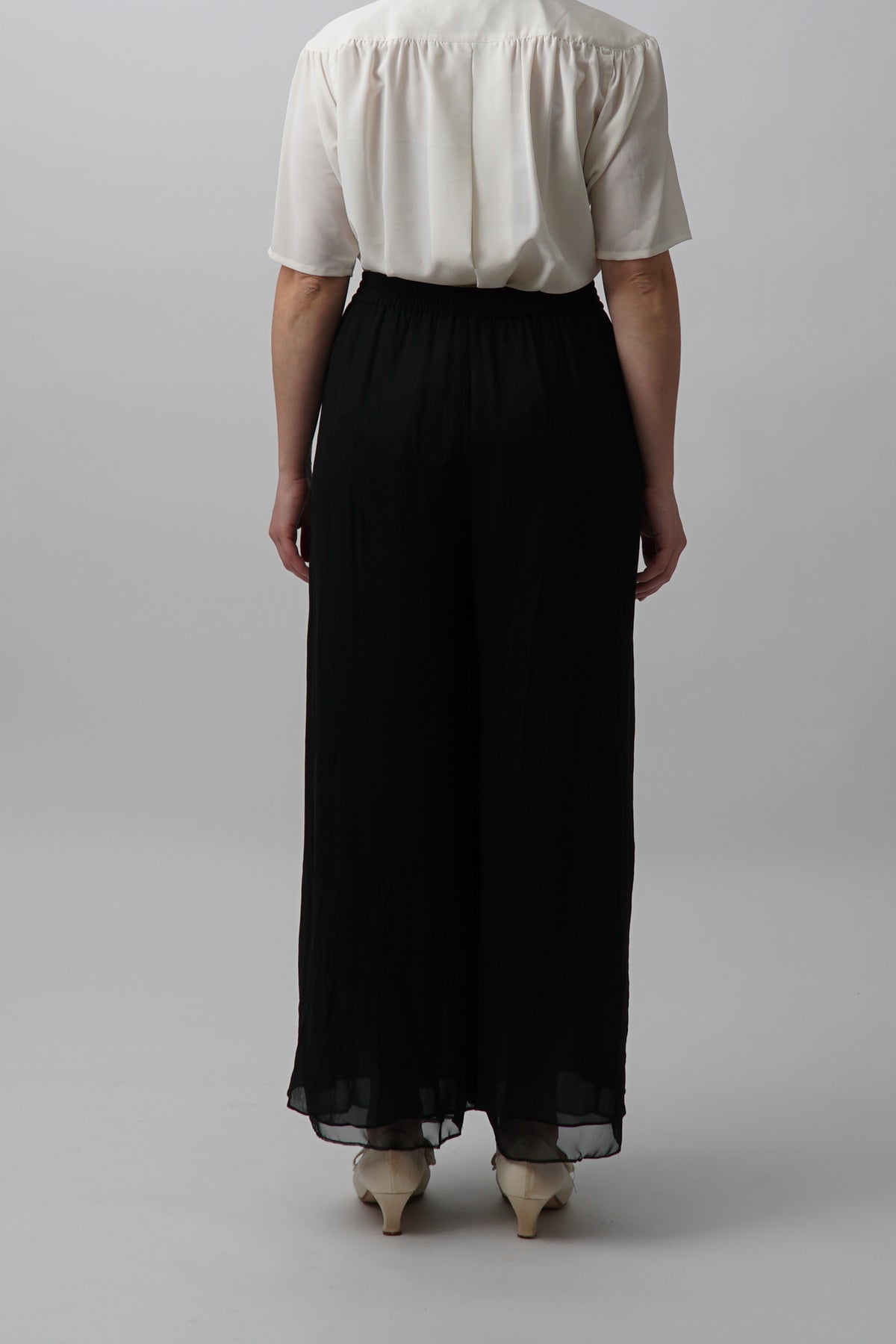 Vintage 100% Silk Wide Leg Pants
