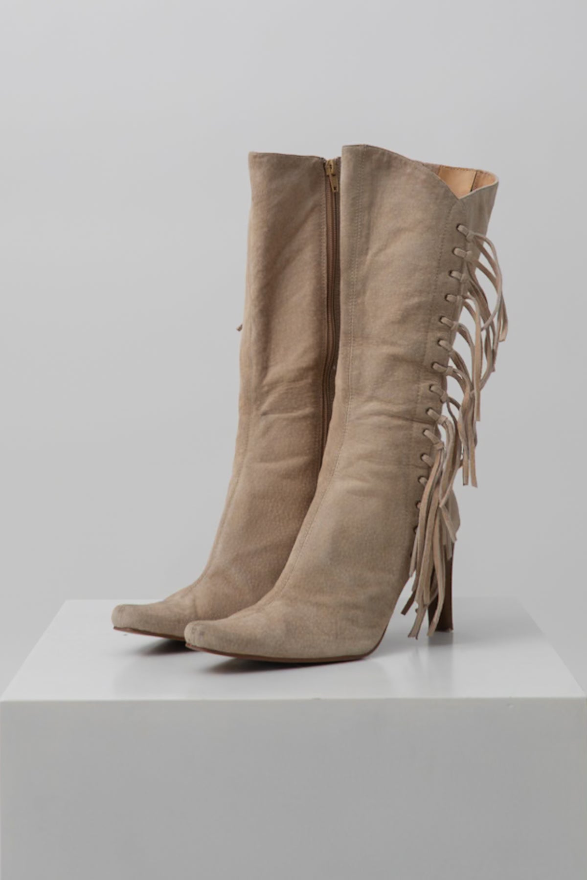 Vintage Suede Leather Fringe Boots