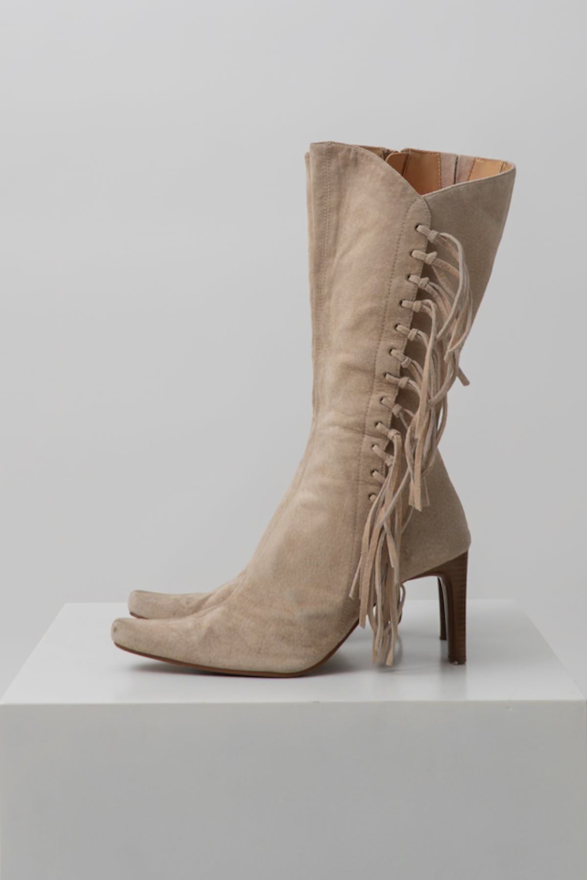 Vintage Suede Leather Fringe Boots
