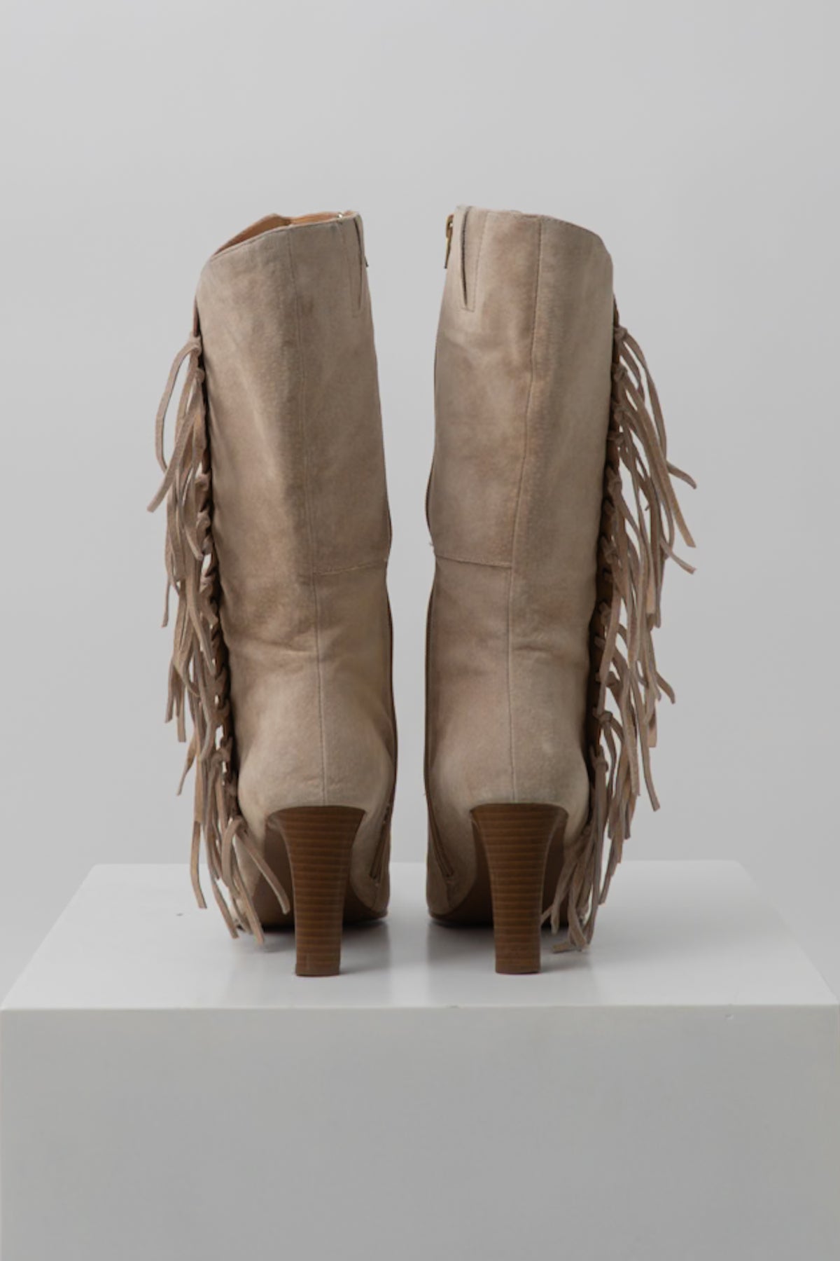 Vintage Suede Leather Fringe Boots