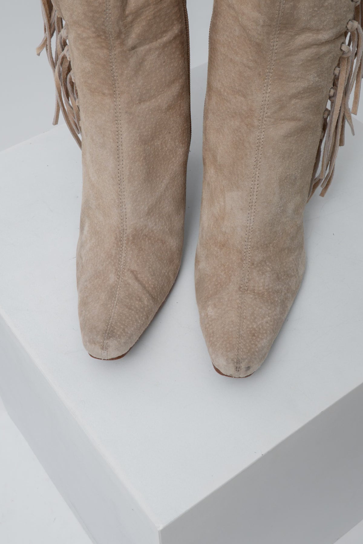 Vintage Suede Leather Fringe Boots