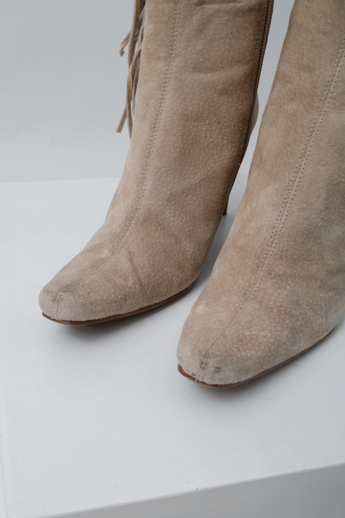 Vintage Suede Leather Fringe Boots