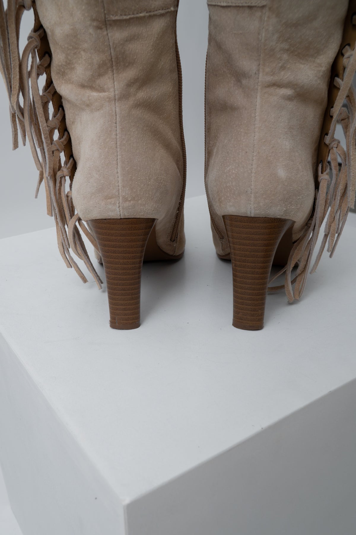 Vintage Suede Leather Fringe Boots