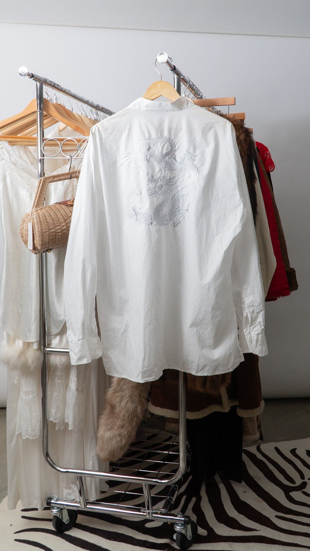 White Cotton DRAGON Button Down