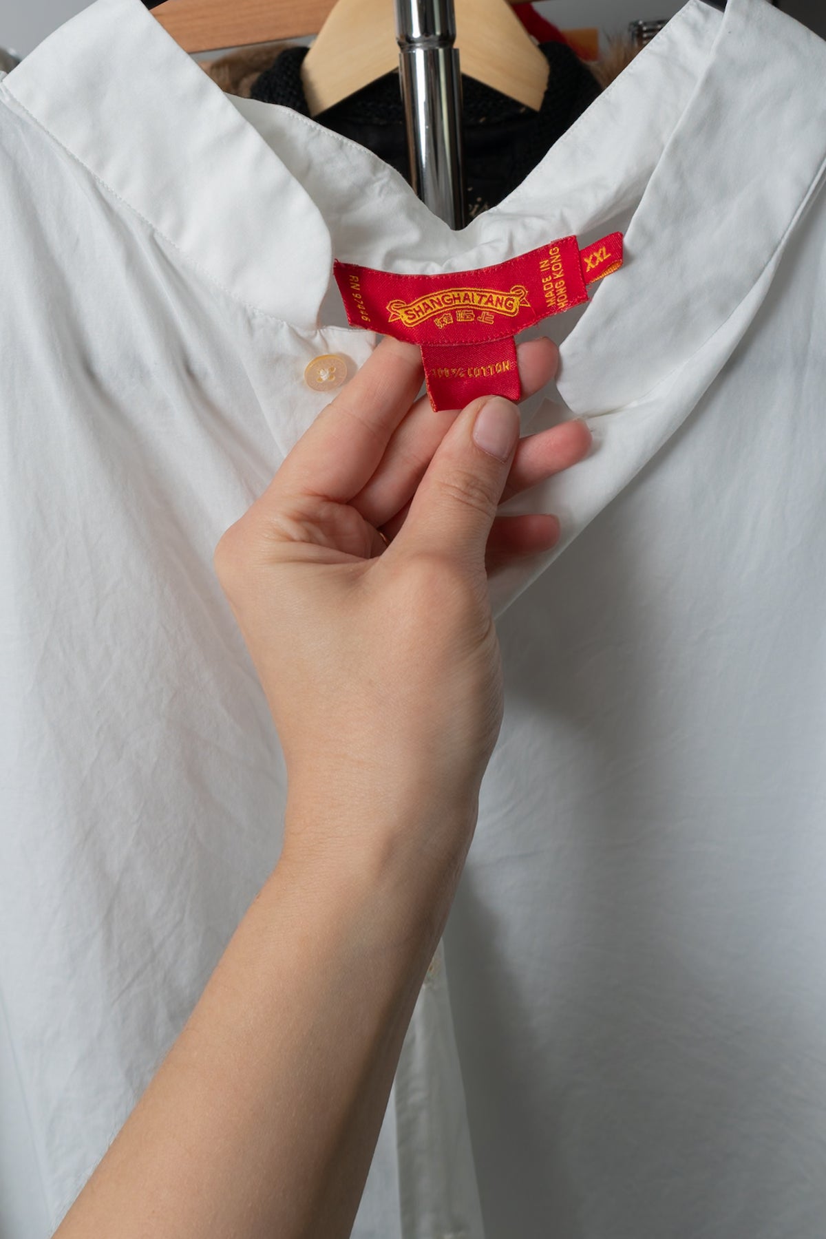 White Cotton DRAGON Button Down
