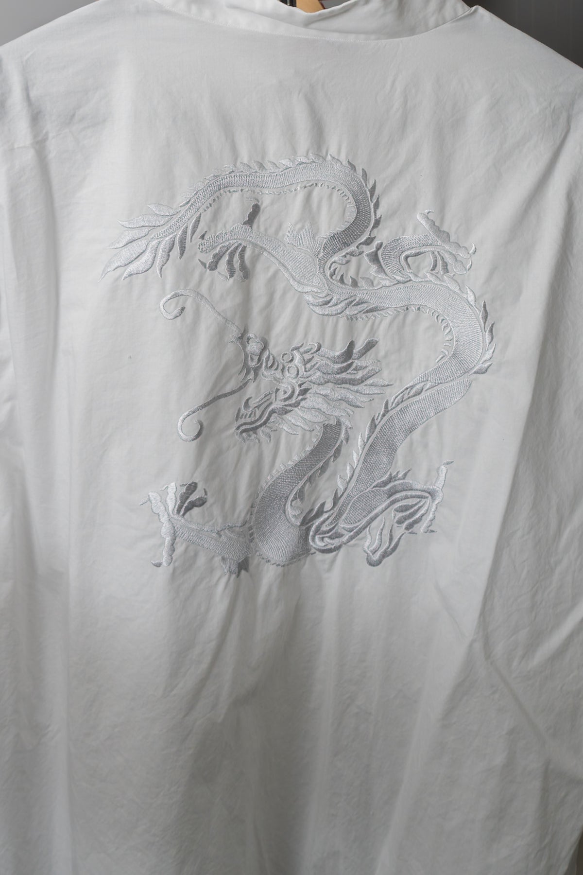 White Cotton DRAGON Button Down
