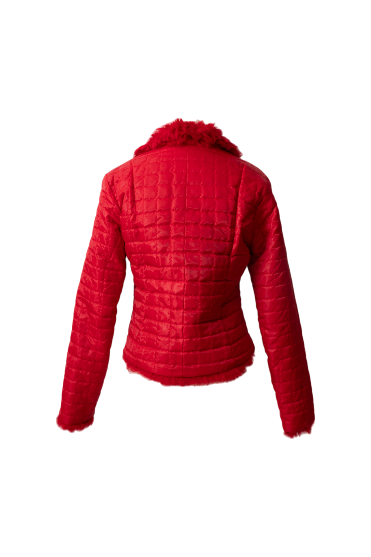 Vintage Red Reversible Fur Quilted Jacket