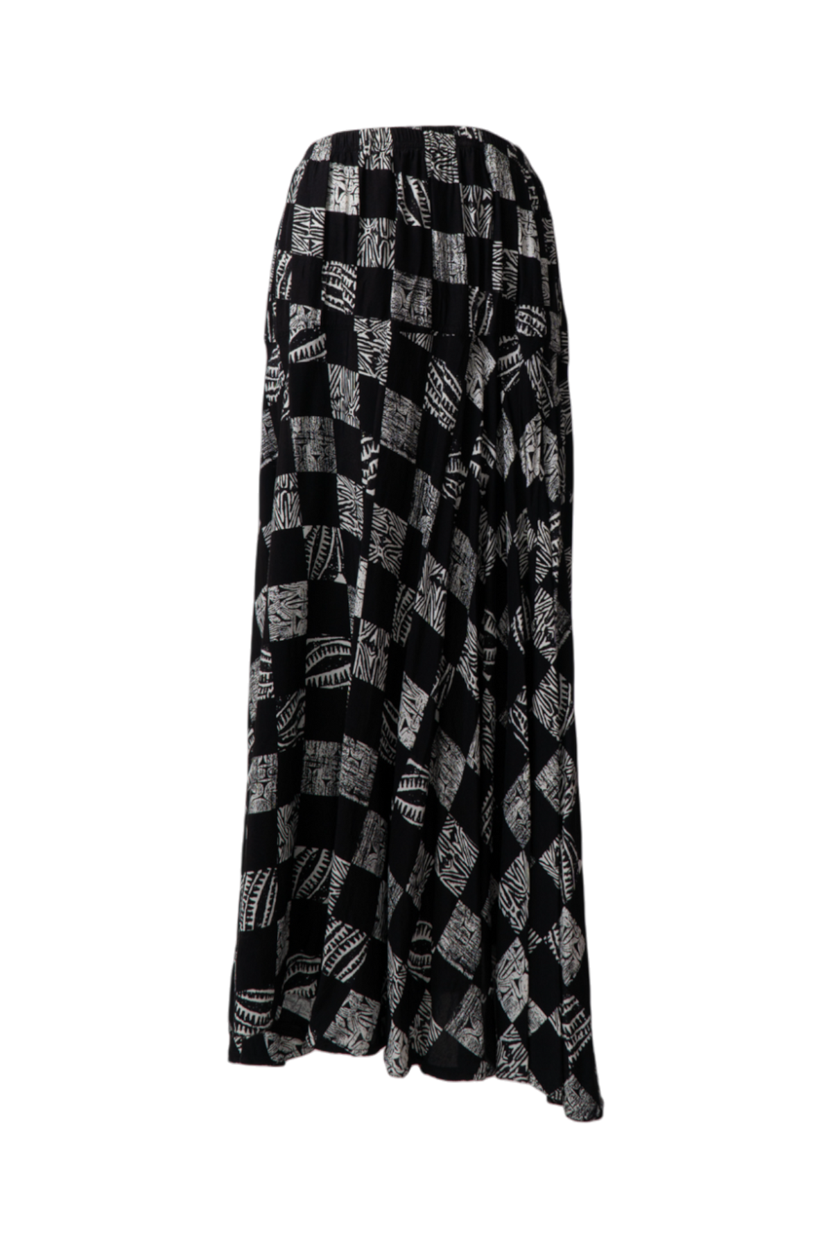 Vintage Animal Print Checkered Maxi Skirt