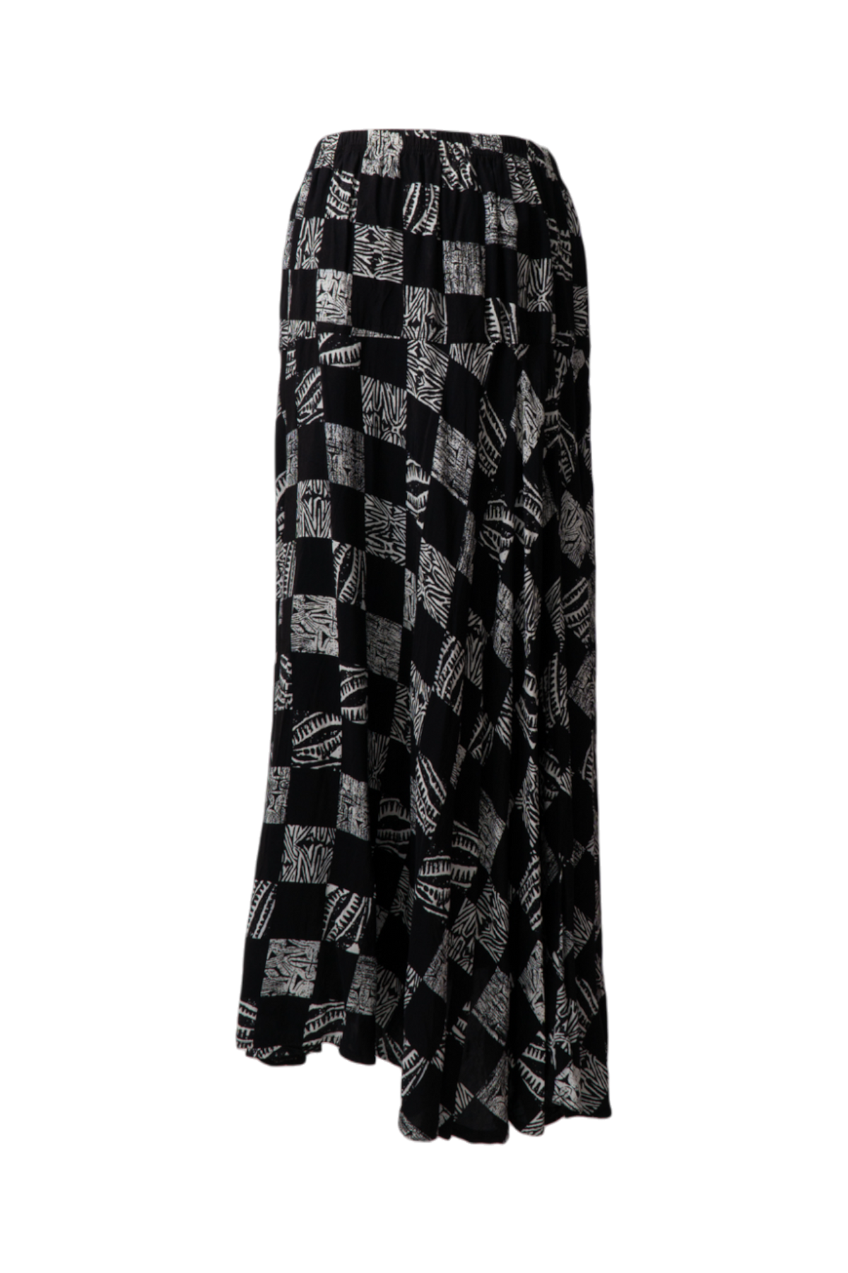 Vintage Animal Print Checkered Maxi Skirt
