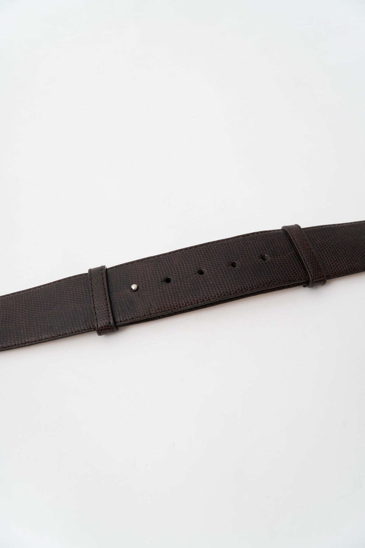 Vintage Brown Leather Wide Belt, 35 to 39"