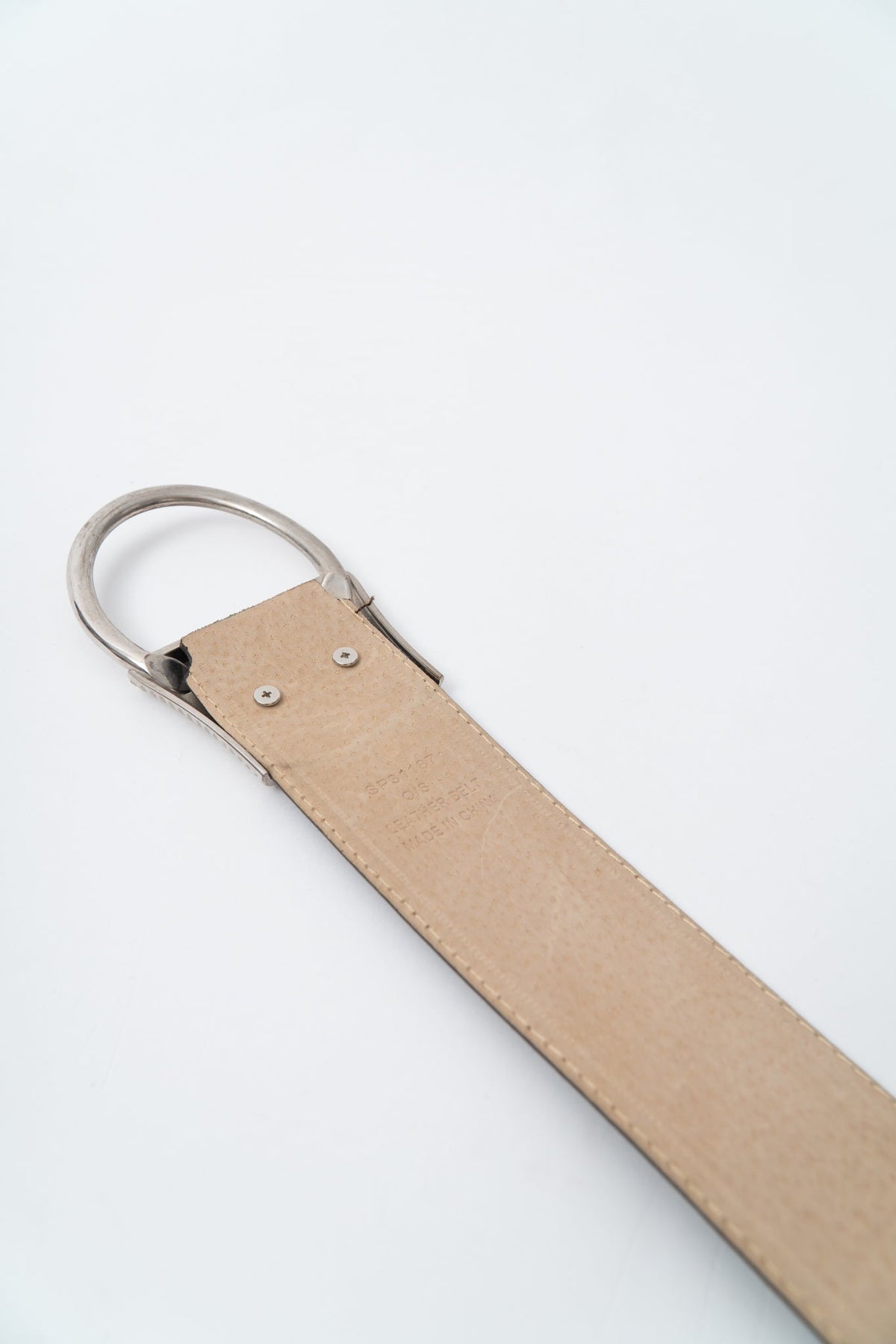 Vintage Brown Leather Wide Belt, 35 to 39"