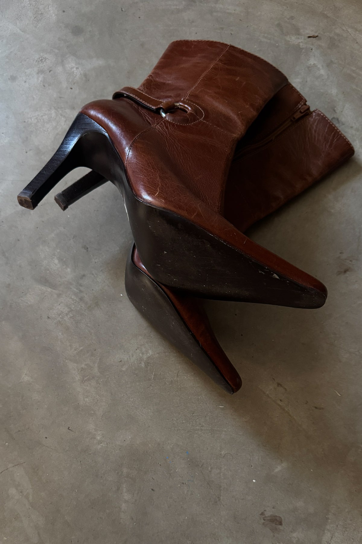 Vintage Caramel Leather Booties