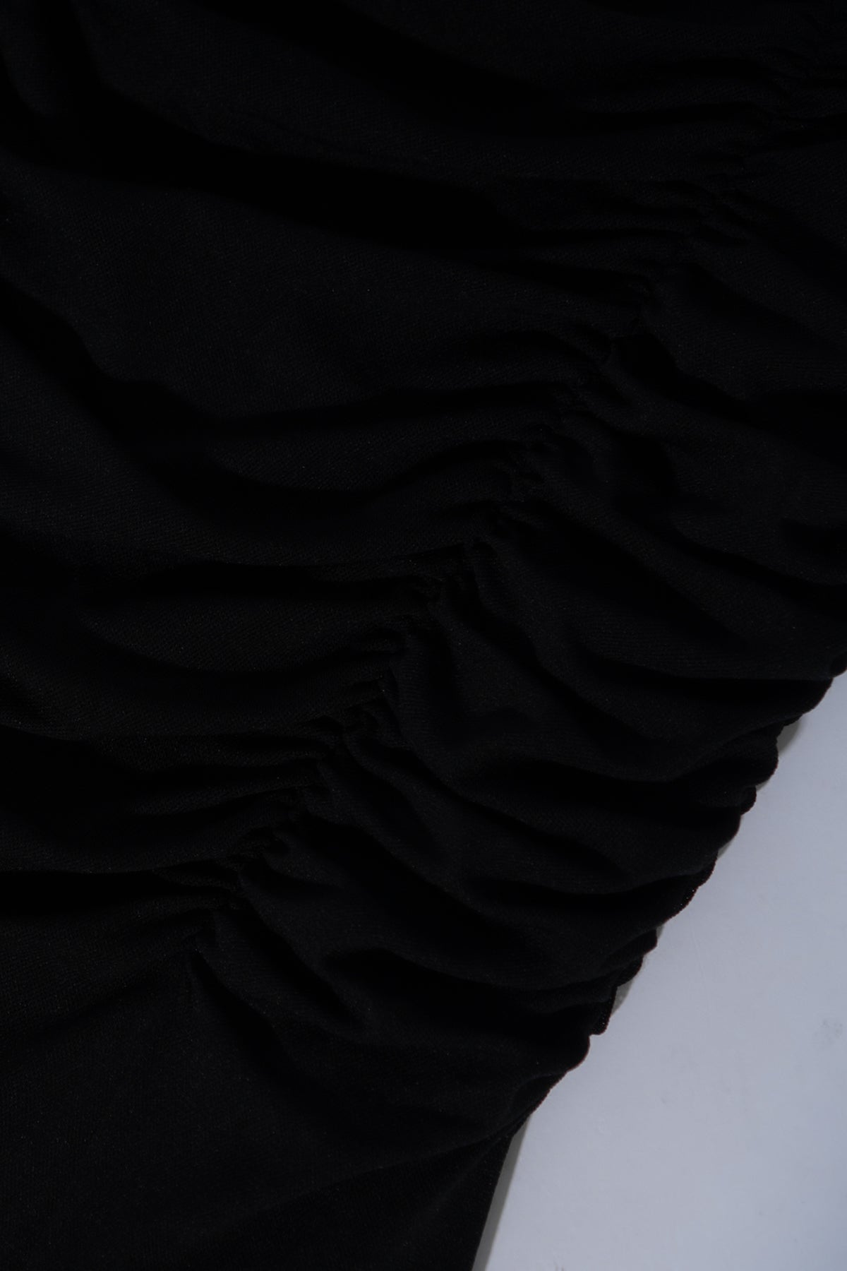 Y2K Ruched Strapless Black Dress